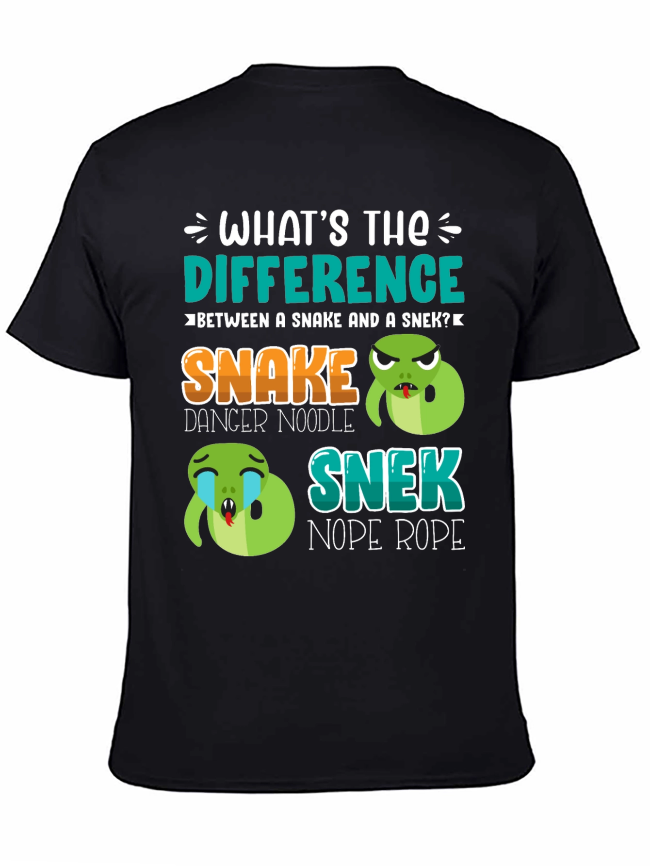 Black Snake vs Snek T-Shirt: Danger Noodle vs Nope Rope Tee view 4