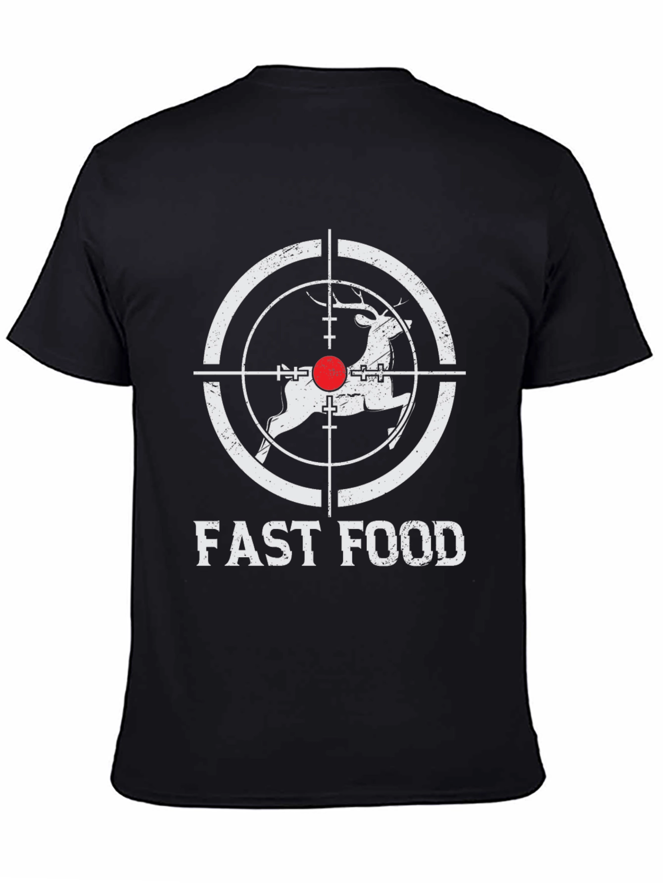 Black Fast Food Deer Graphic T-Shirt view 4