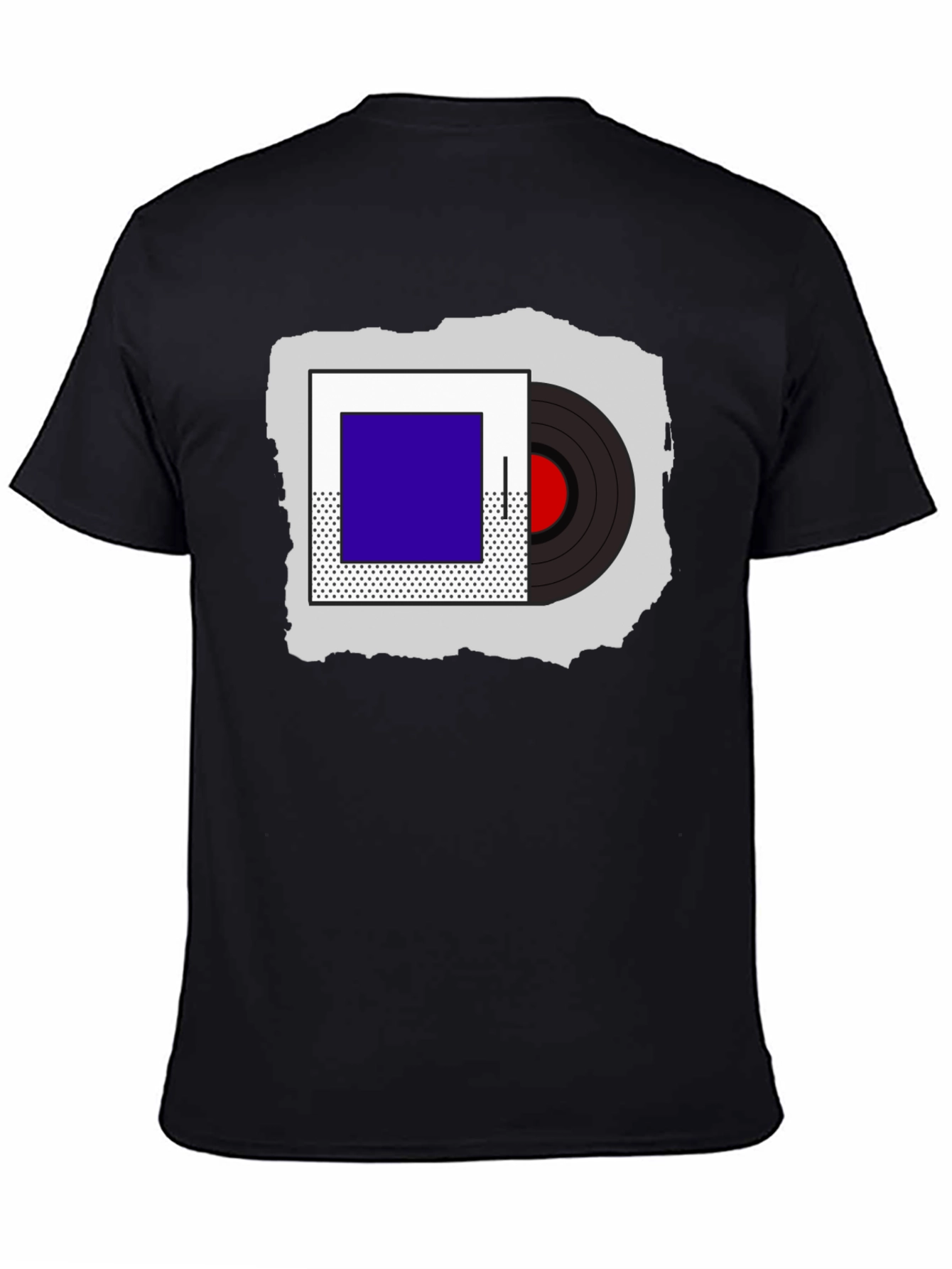 Black Retro Vinyl Record Graphic Tee - Cool Music Lover Shirt view 4