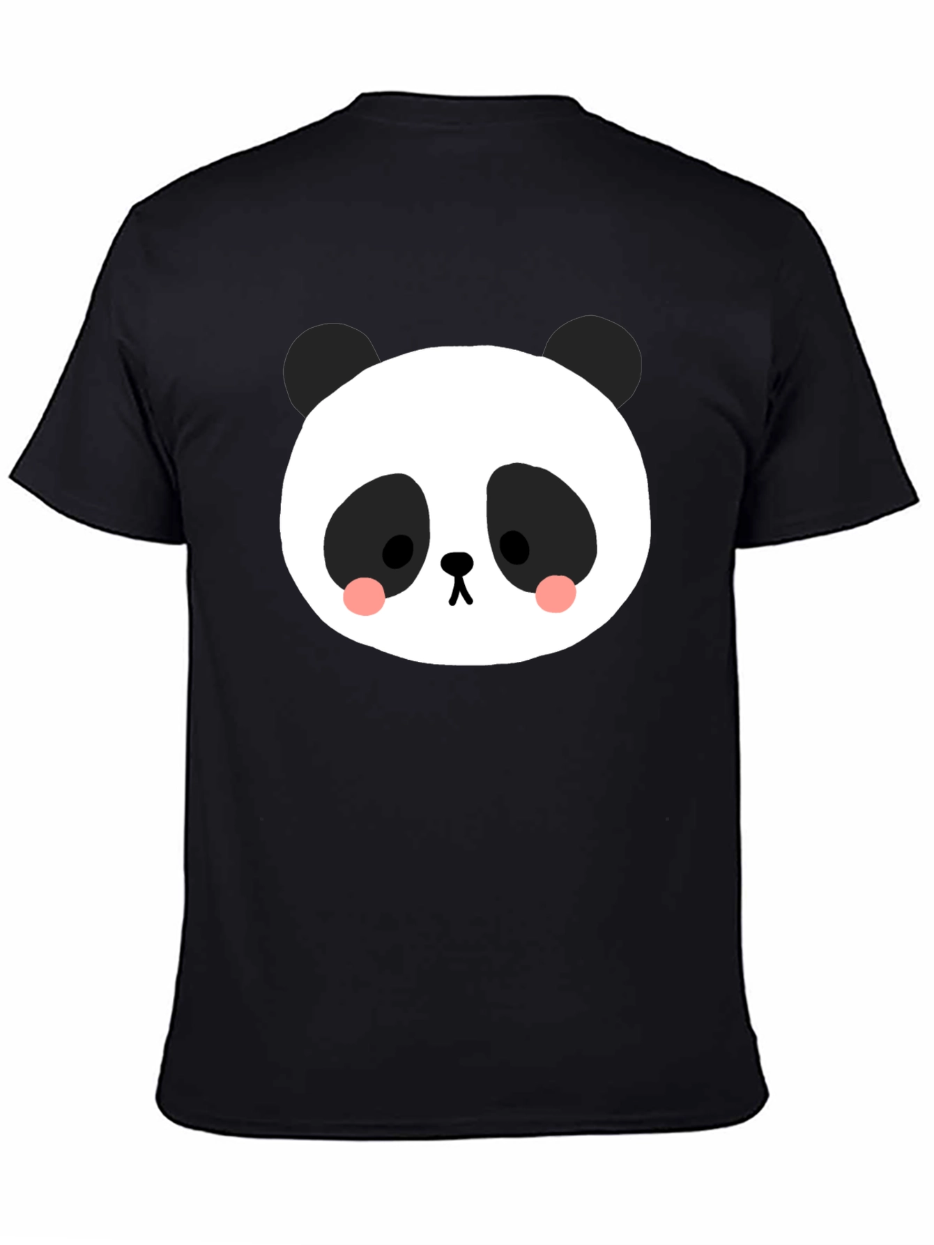 Black Cute Panda Graphic Tee - Black Cotton Blend view 4