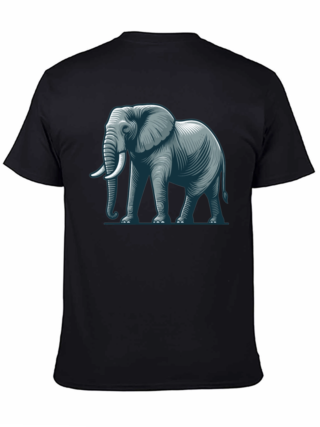 Black Elephant Graphic T-Shirt - Black Cotton Tee view 4