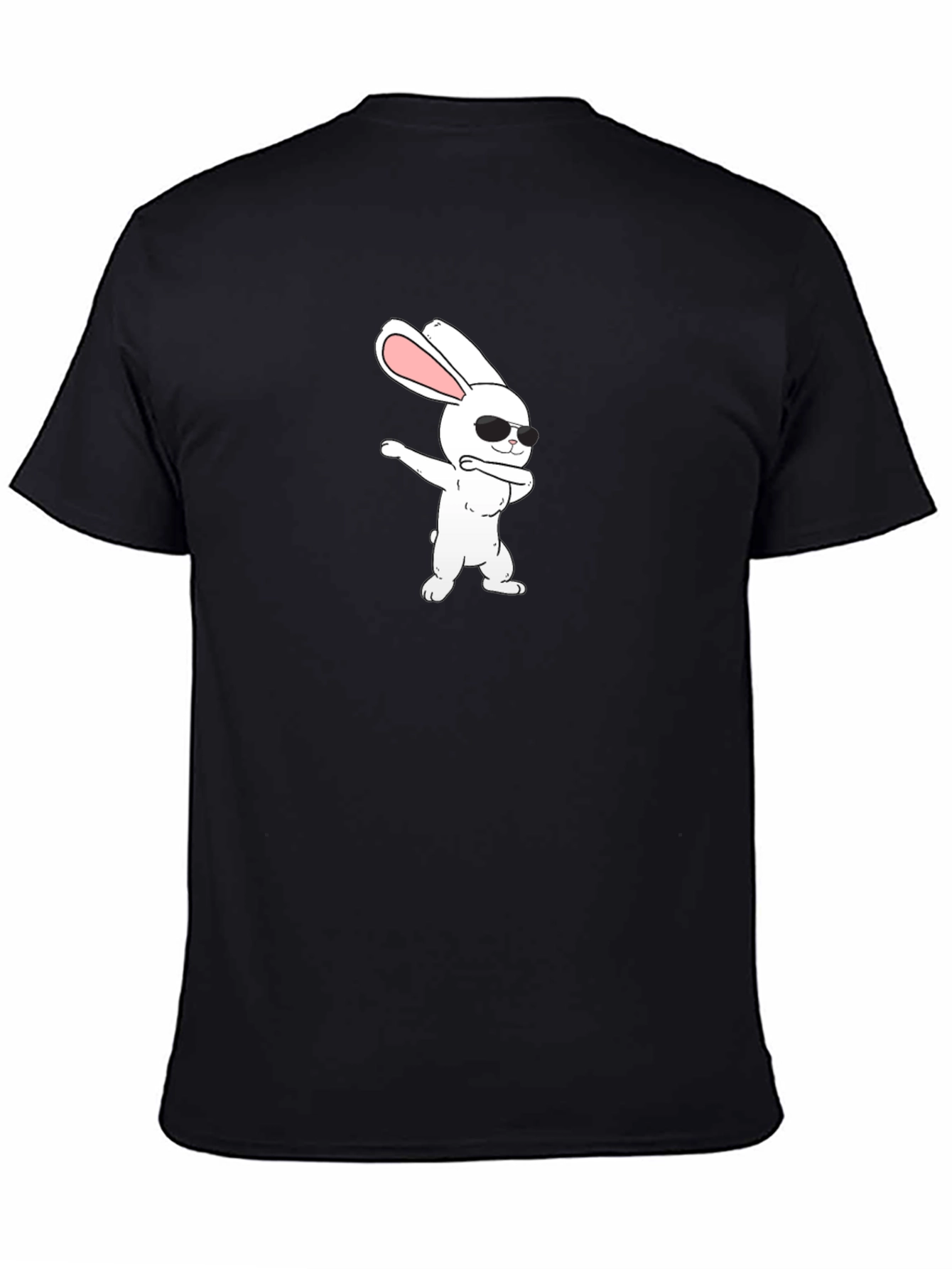 Black Dabbing Bunny Graphic Tee view 4