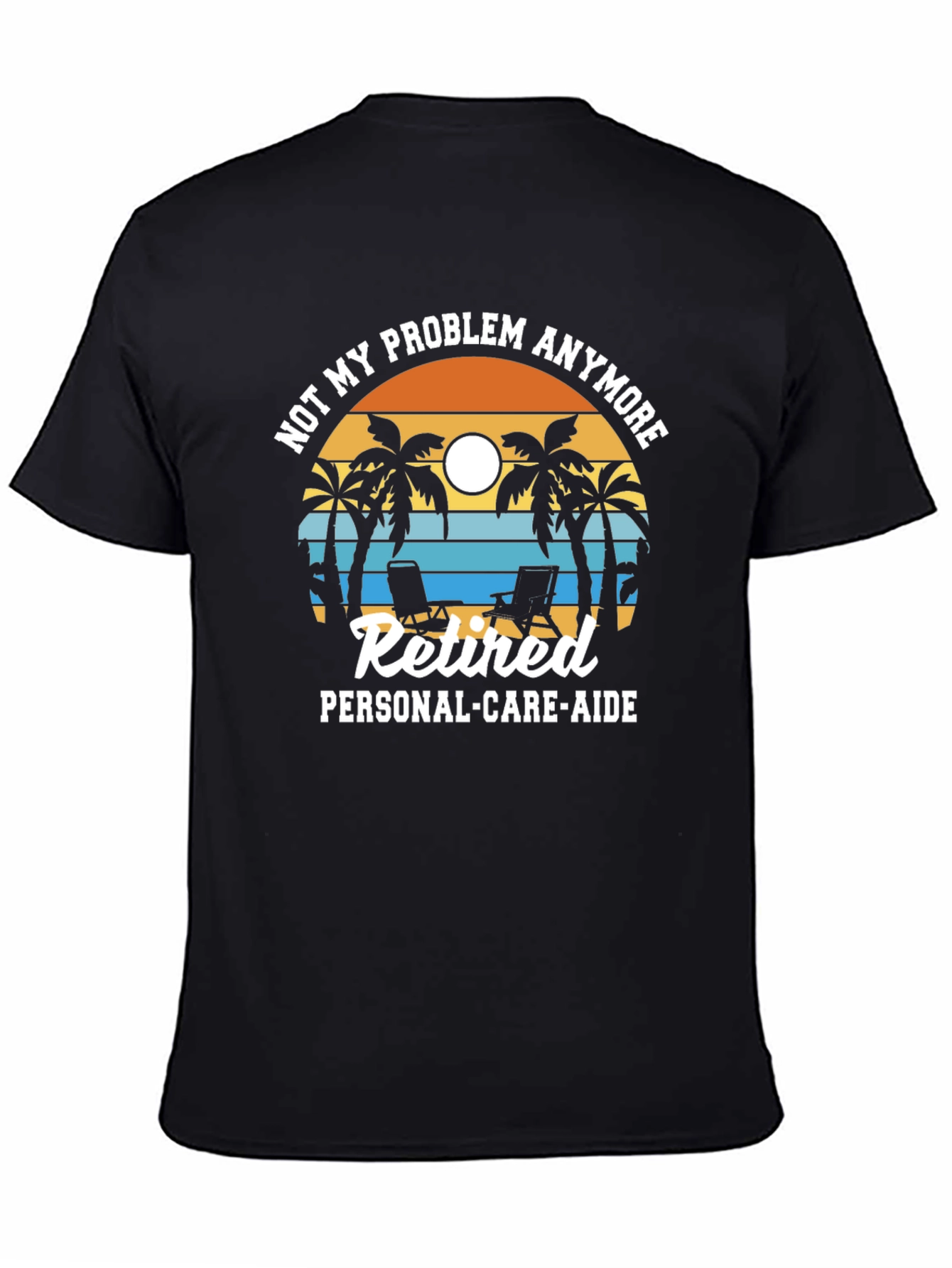Black Retired Personal-Care-Aide T-Shirt view 4