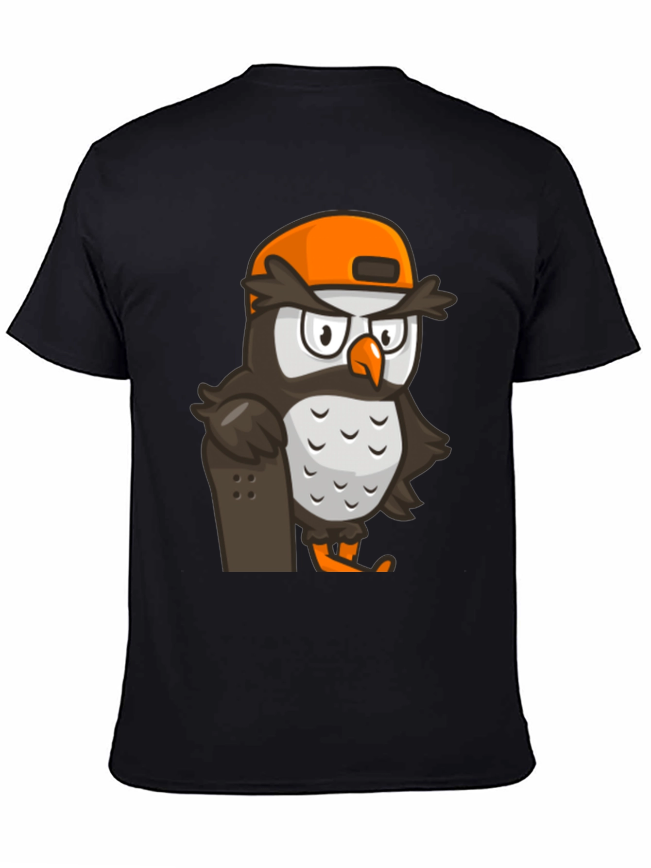 Black Cool Owl Skater Graphic Tee - Black view 4