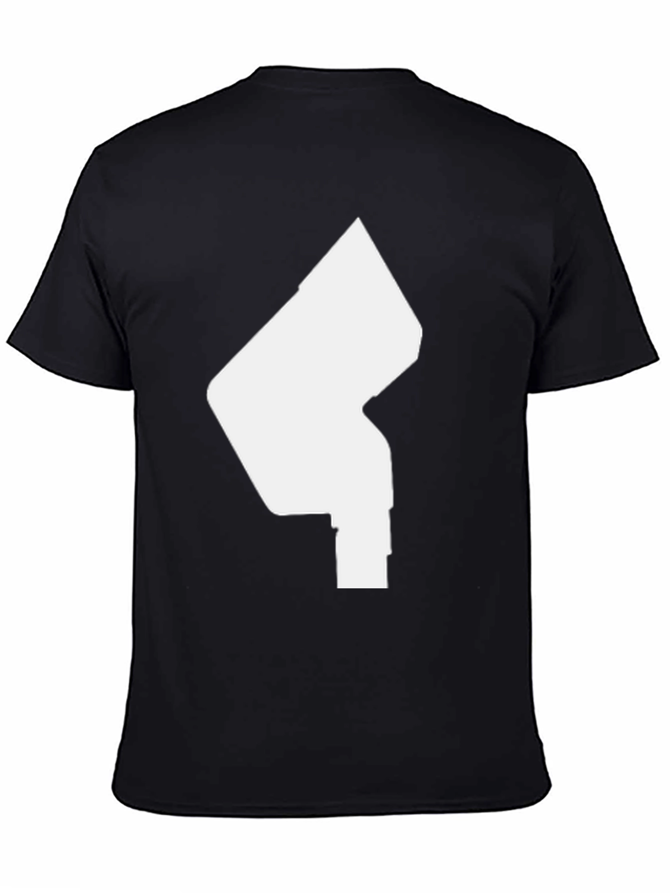 Black Modern Graphic Tee - Abstract White Design on Black Shirt view 4