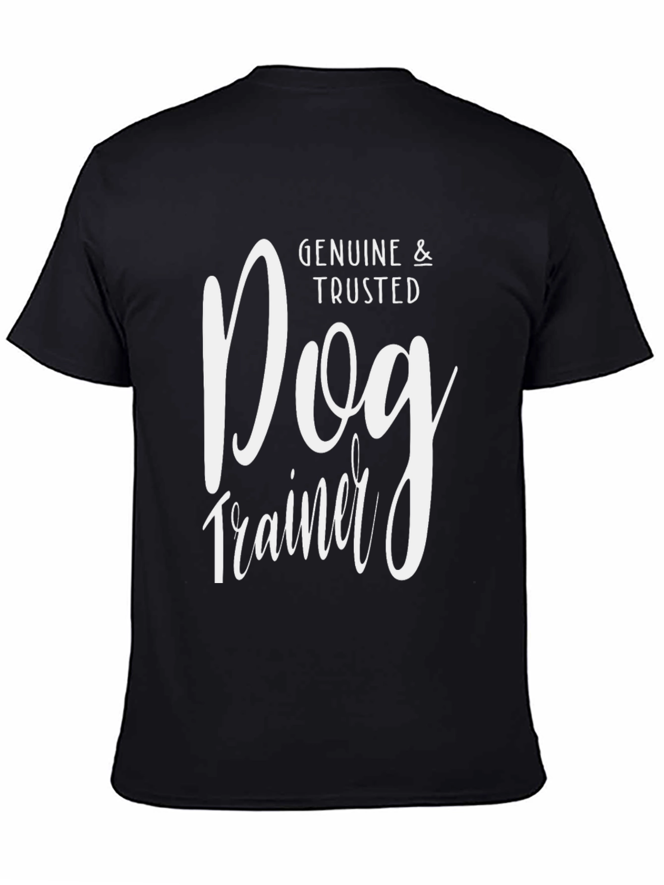 Black Genuine & Trusted Dog Trainer Black T-Shirt view 4