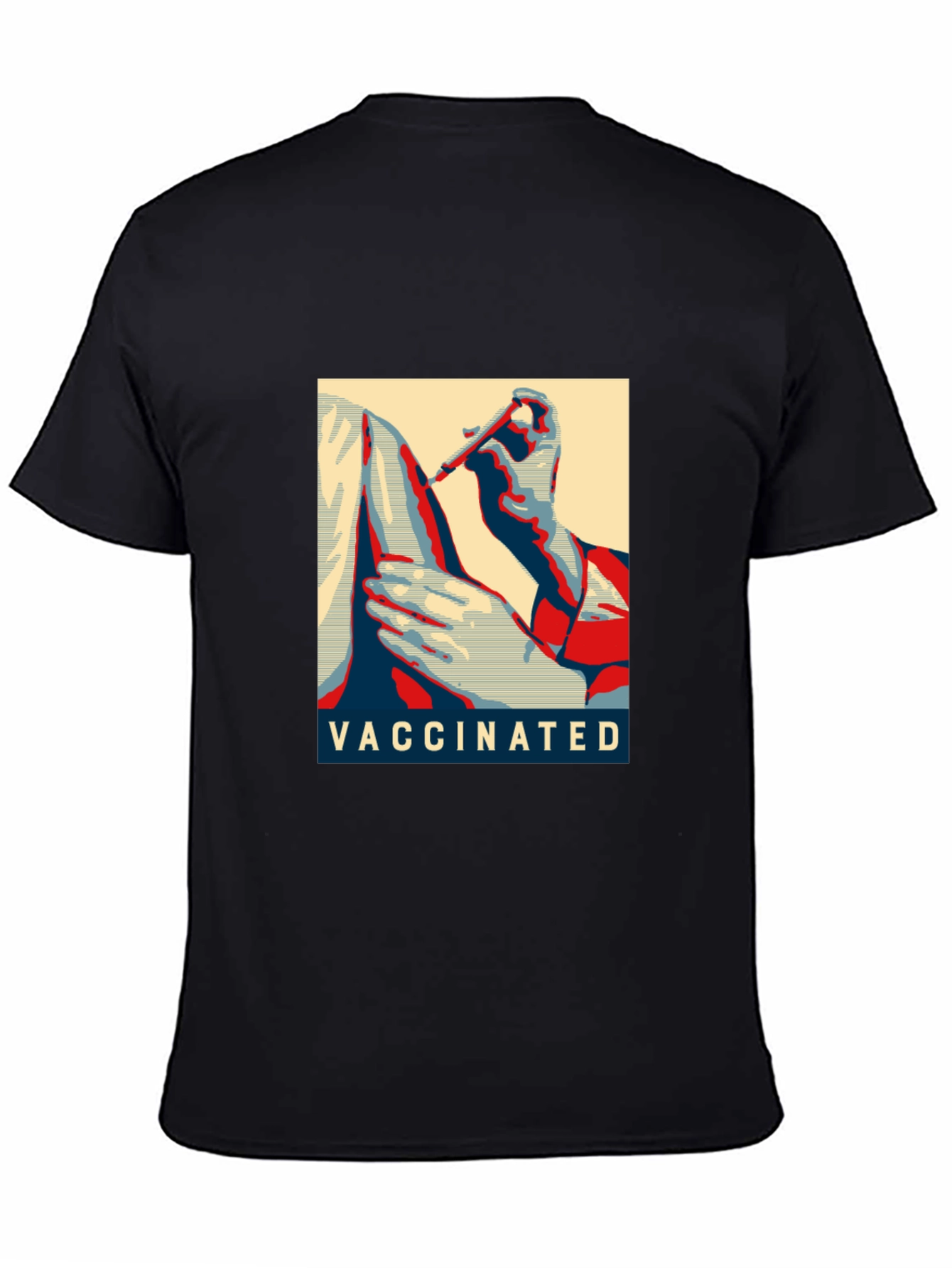 Black Vaccinated Graphic T-Shirt - Black Cotton Blend view 4