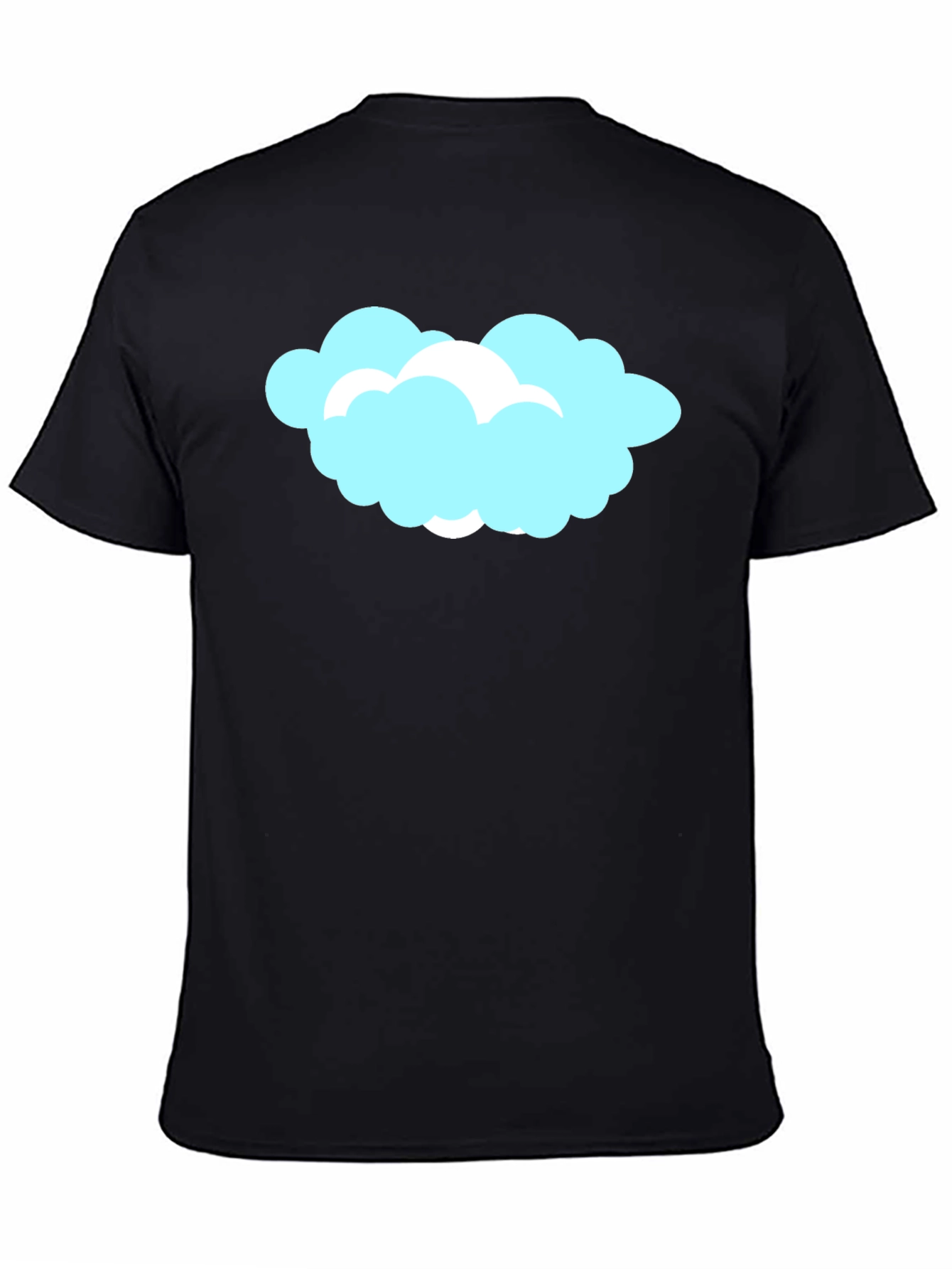 Black Cloud Graphic Black T-Shirt, Soft Cotton Tee view 4