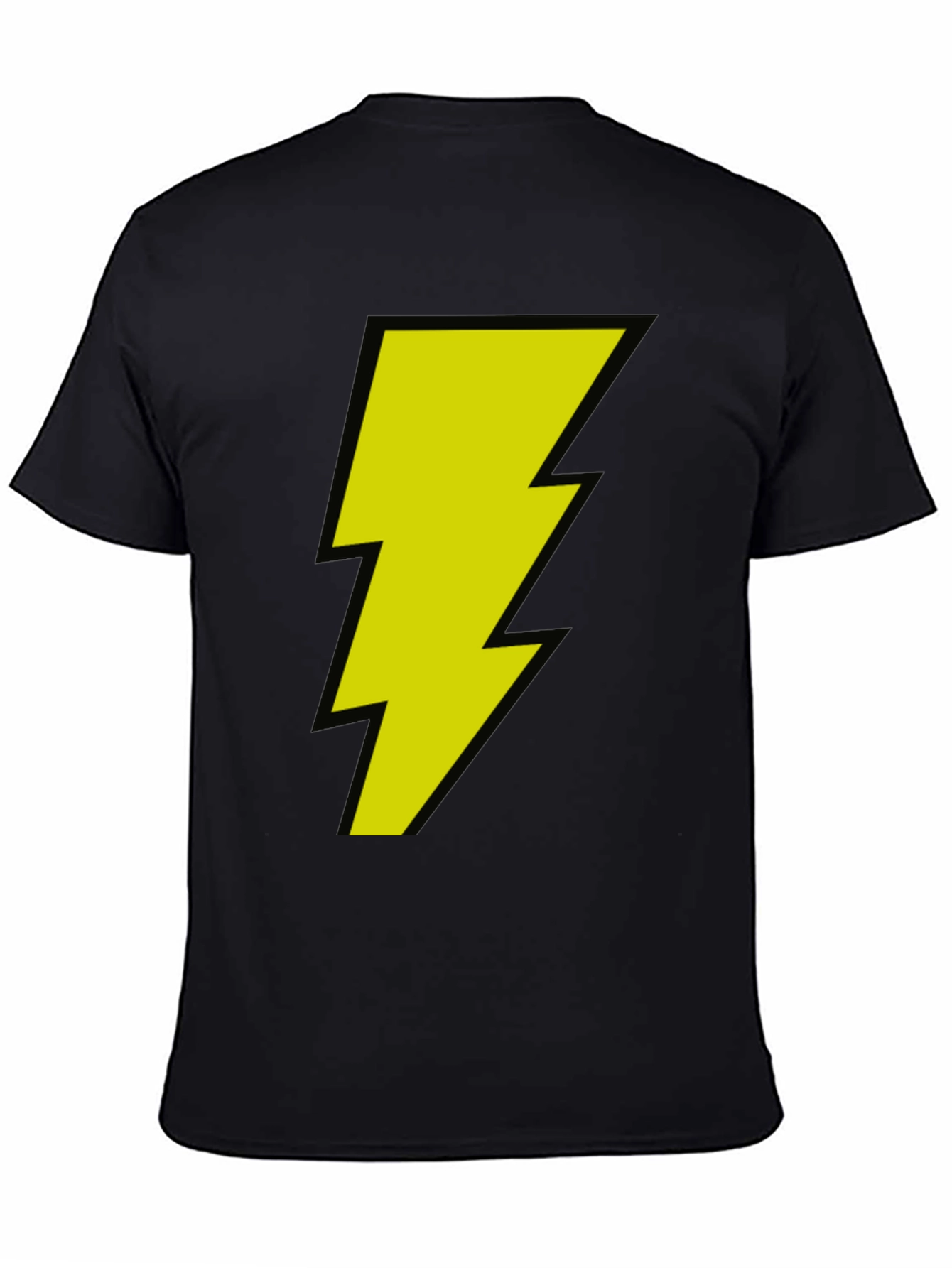 Black Black T-Shirt with Yellow Lightning Bolt Graphic view 4