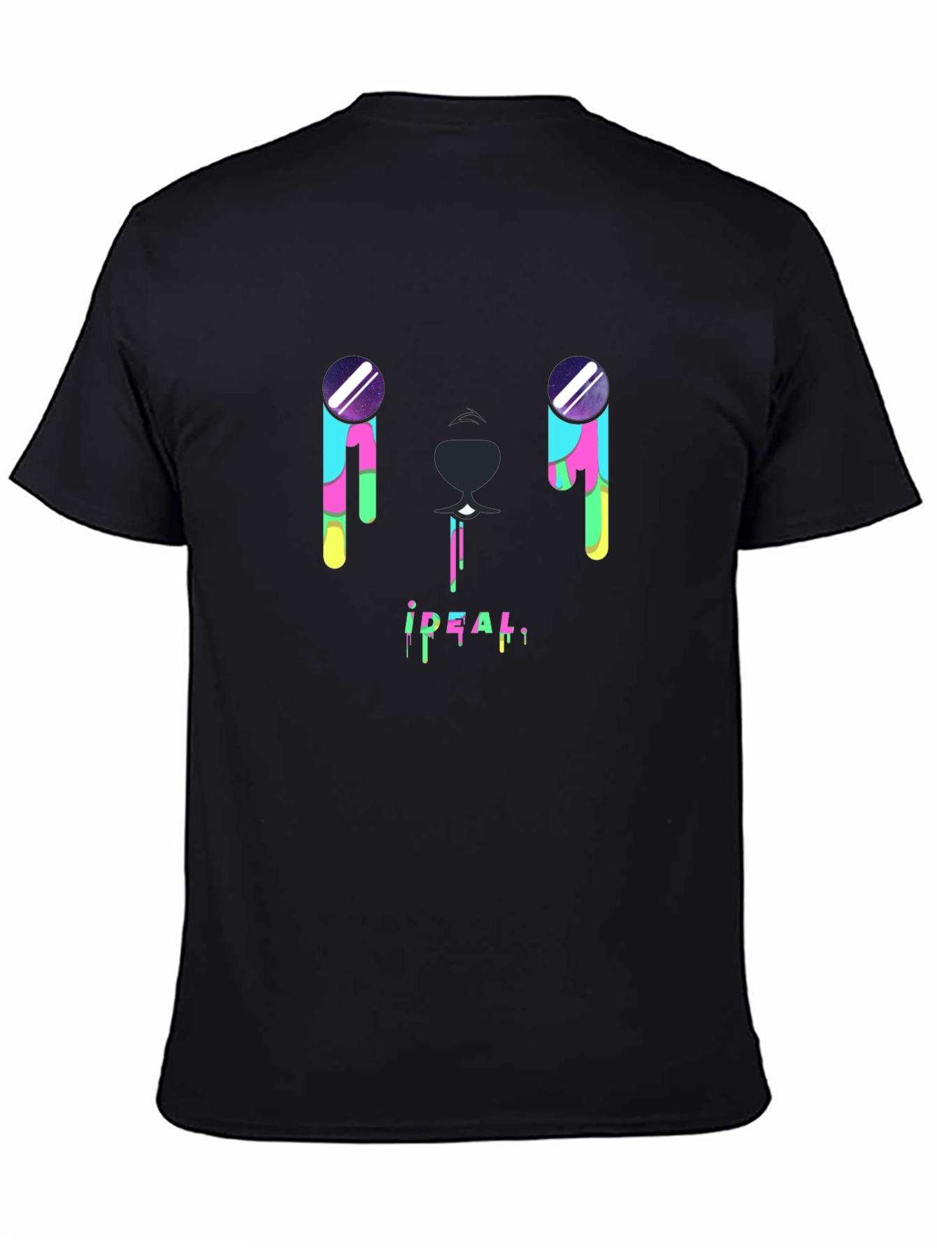 Black Men's Graphic T-Shirt - Abstract Drip Design view 4