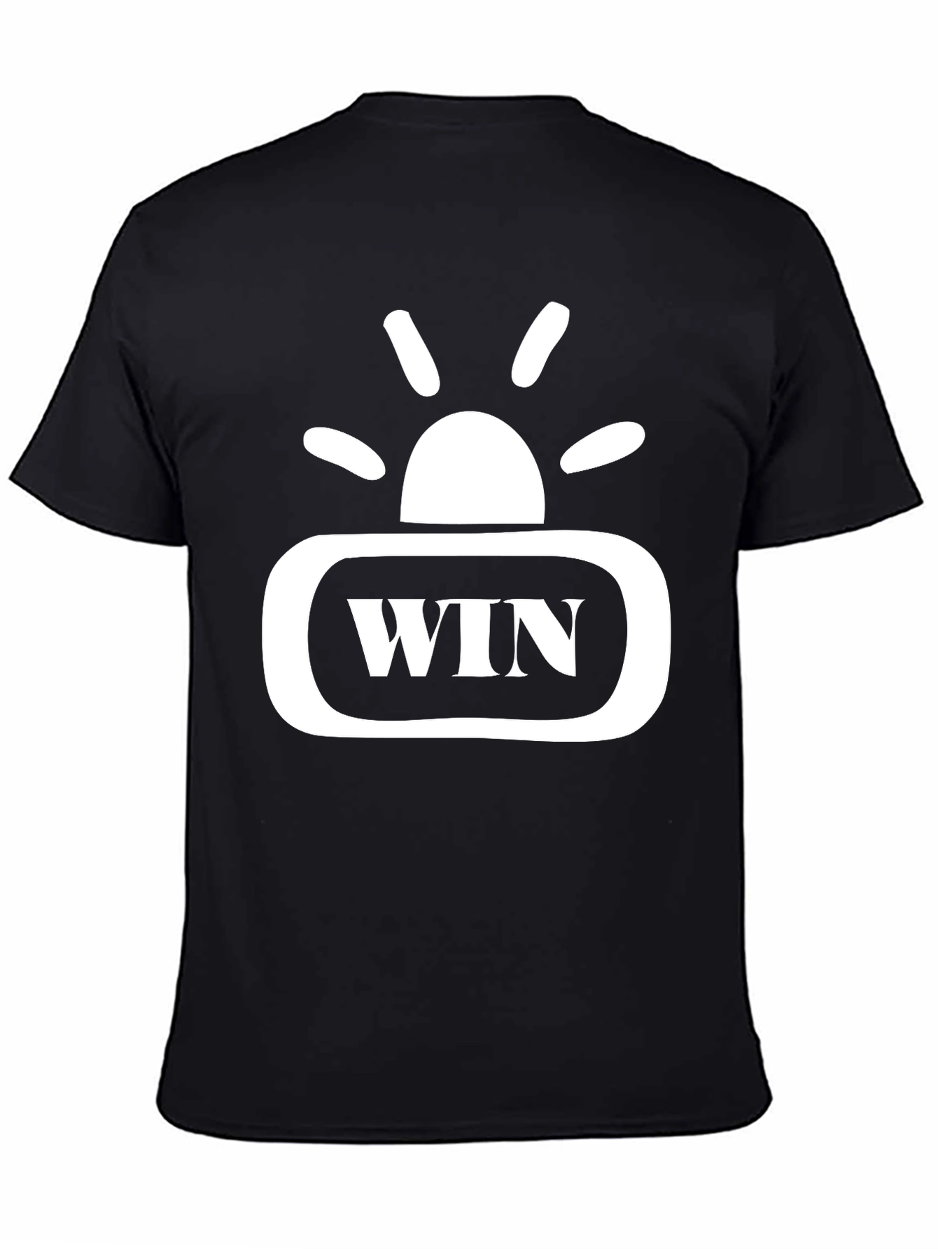 Black WIN Graphic T-Shirt - Black Crew Neck Tee view 4