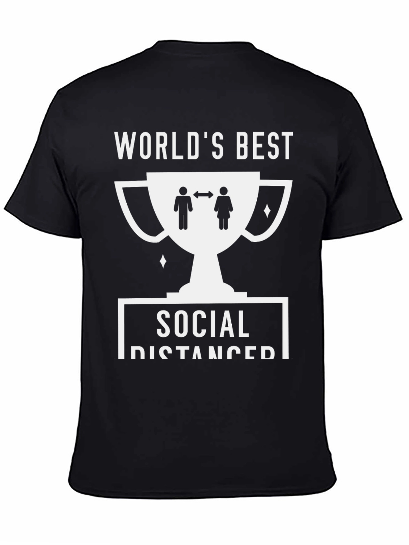 Black World's Best Social Distancer Trophy Graphic Tee view 4