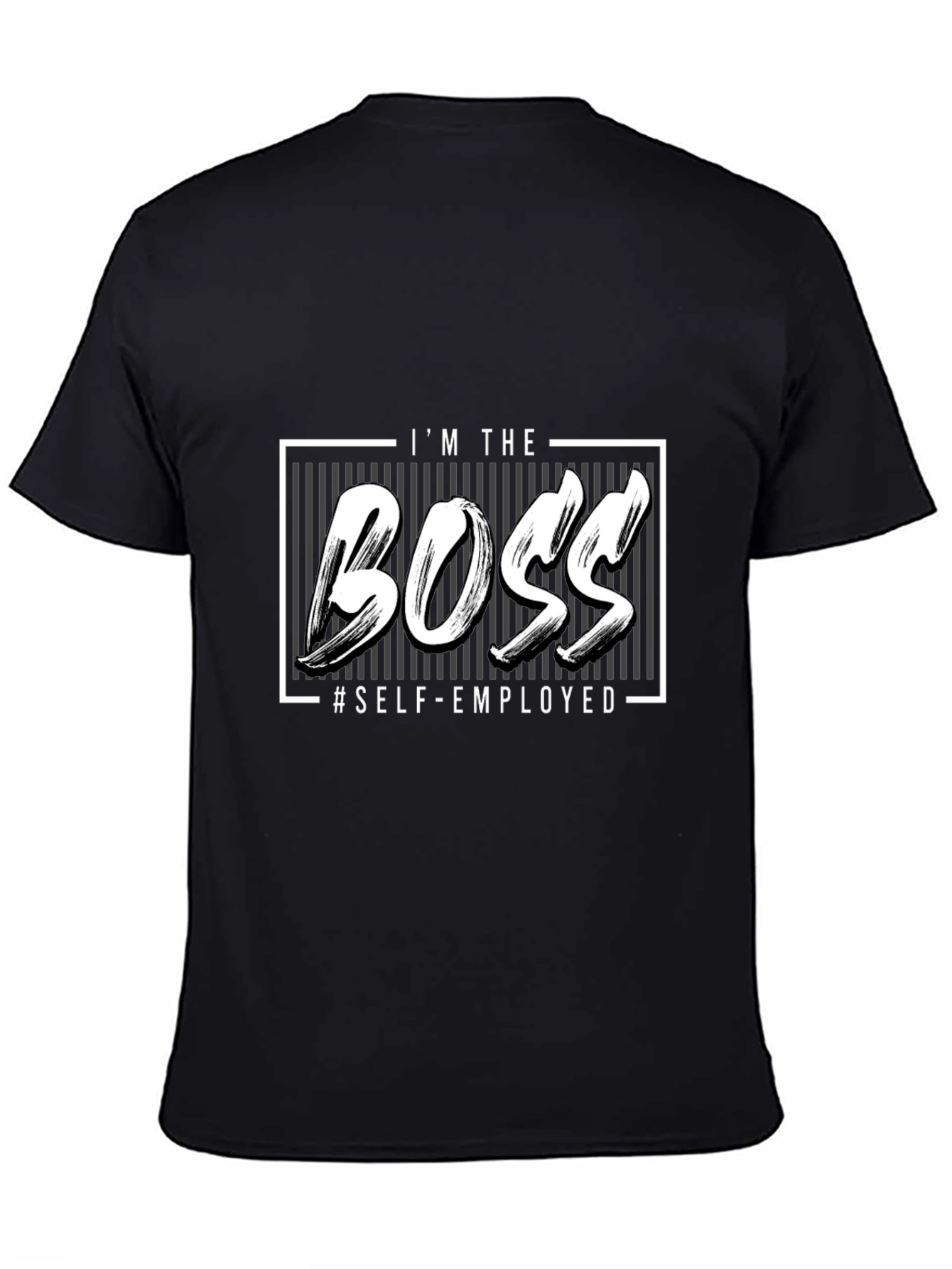 Black I'm The Boss Self-Employed Graphic T-Shirt view 4