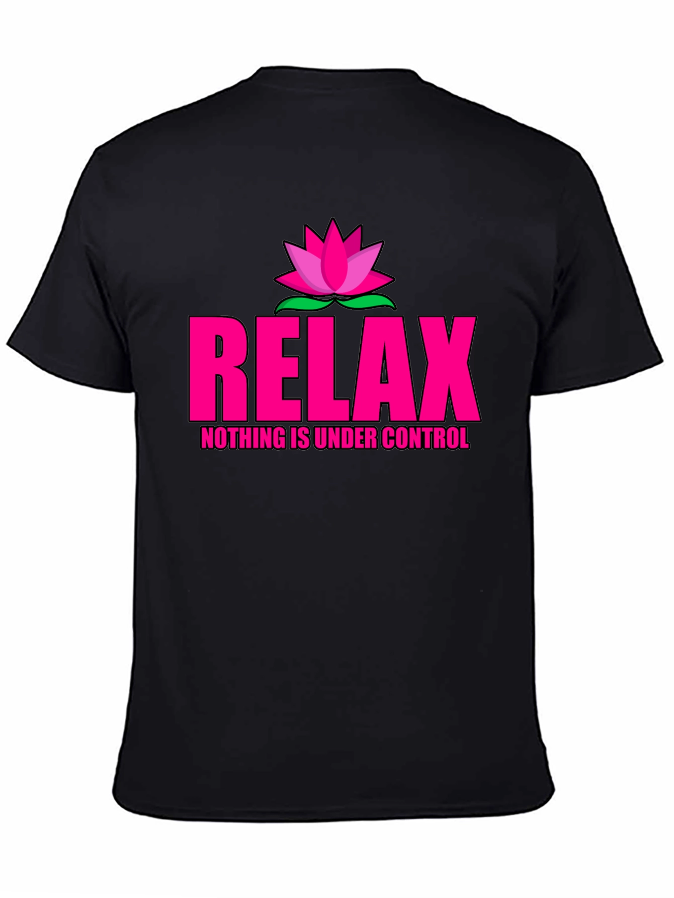 Black Relax Lotus T-Shirt - Nothing Is Under Control view 4