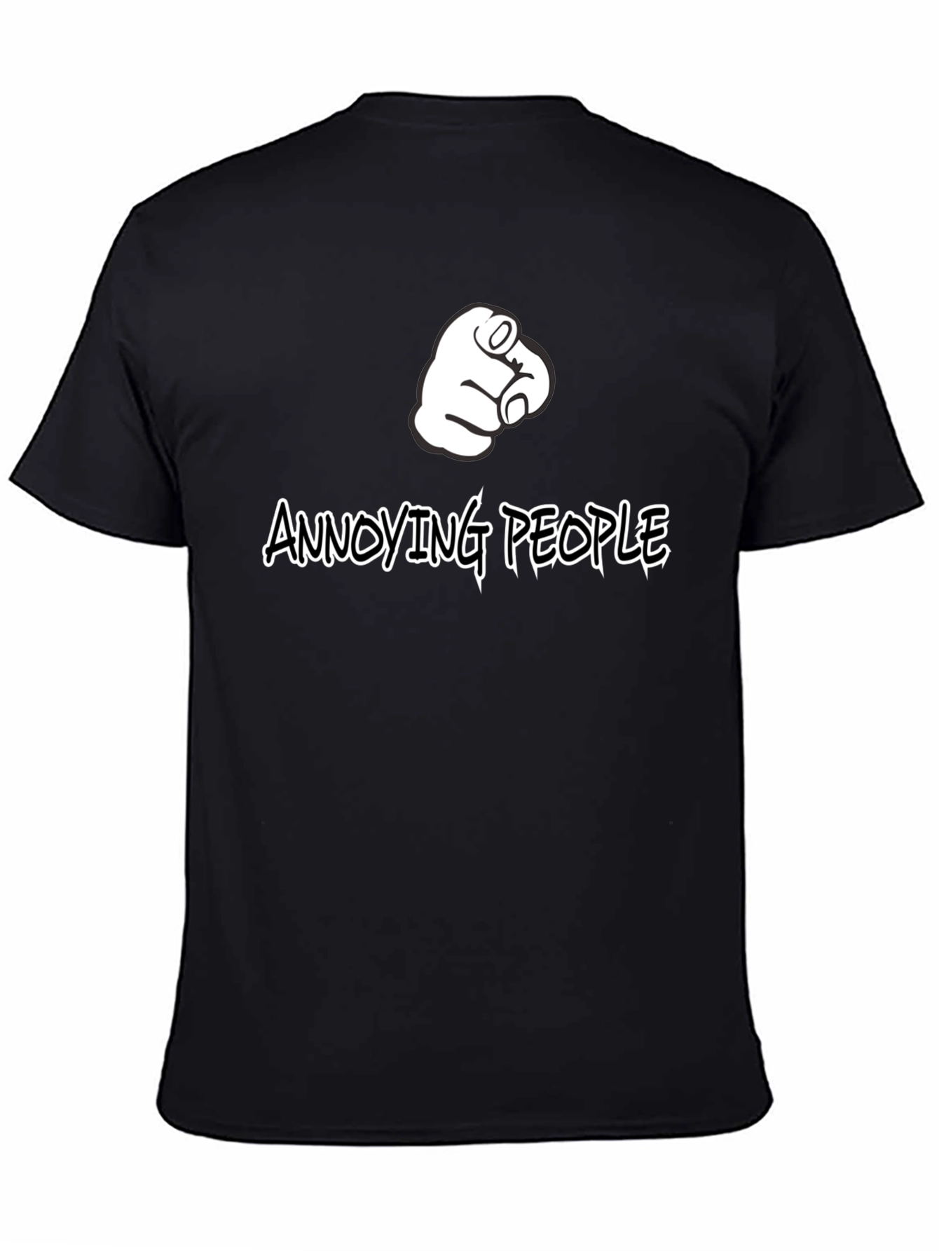 Black Annoying People Pointing Finger Graphic T-Shirt view 4