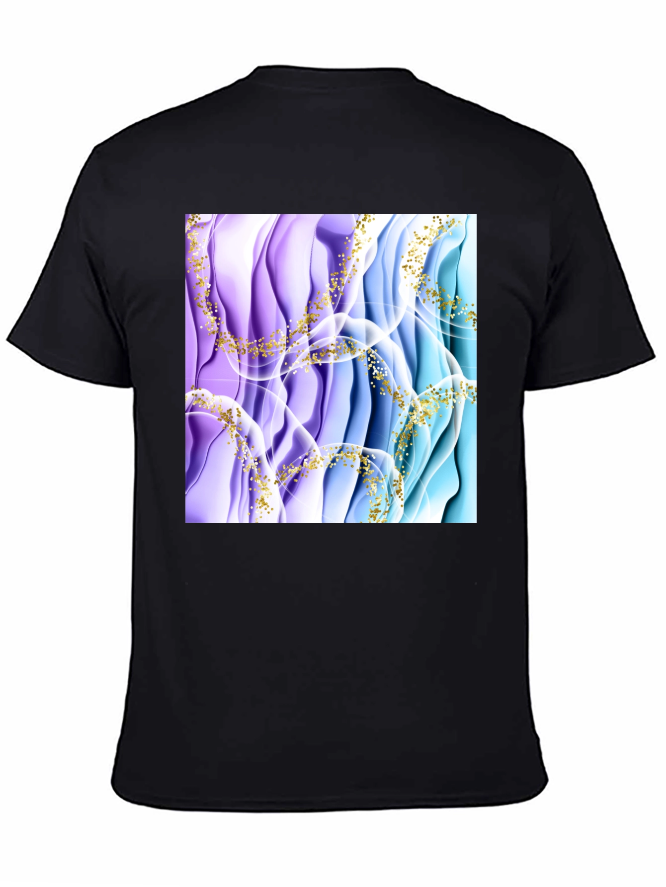 Black Abstract Art Men's Black T-Shirt view 4