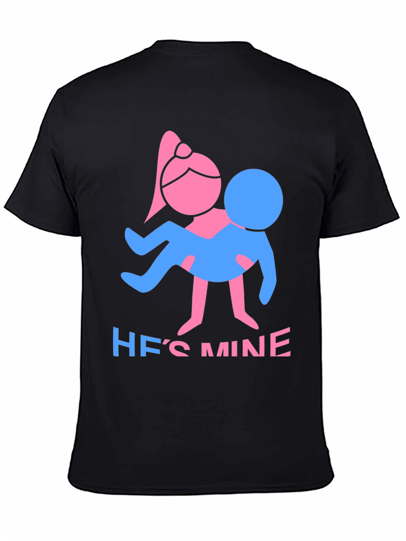 Black He's Mine T-Shirt - Funny Couple Tee view 4