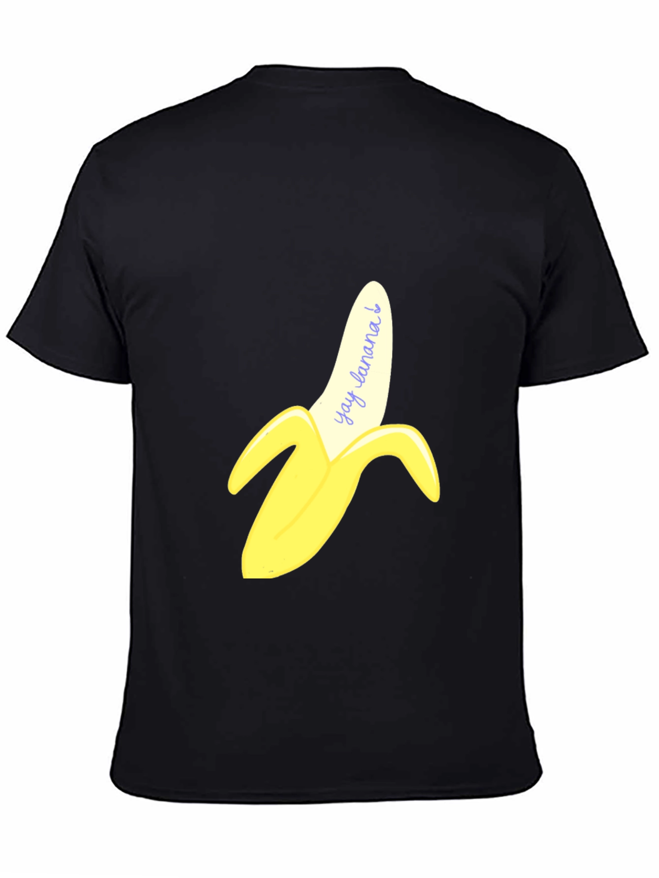 Black Yay Banana! Graphic Print T-Shirt view 4