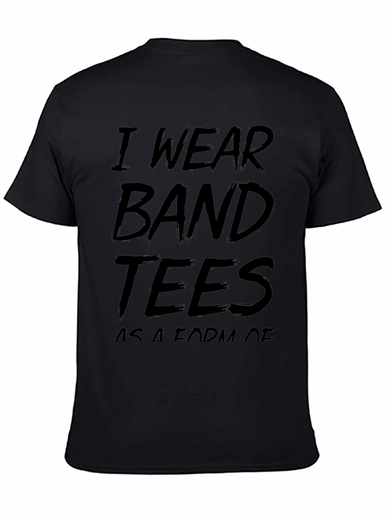 Black I Wear Band Tees Graphic T-Shirt - Black view 4