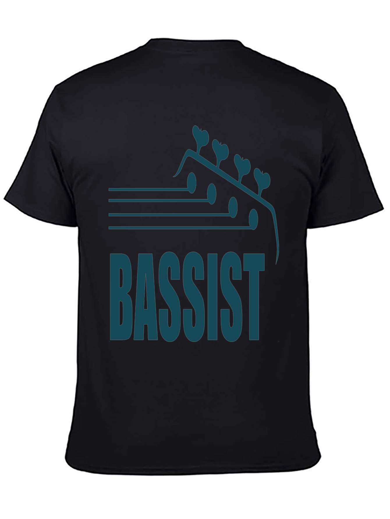 Black Bassist T-Shirt: Music Lover's Guitar Tee view 4