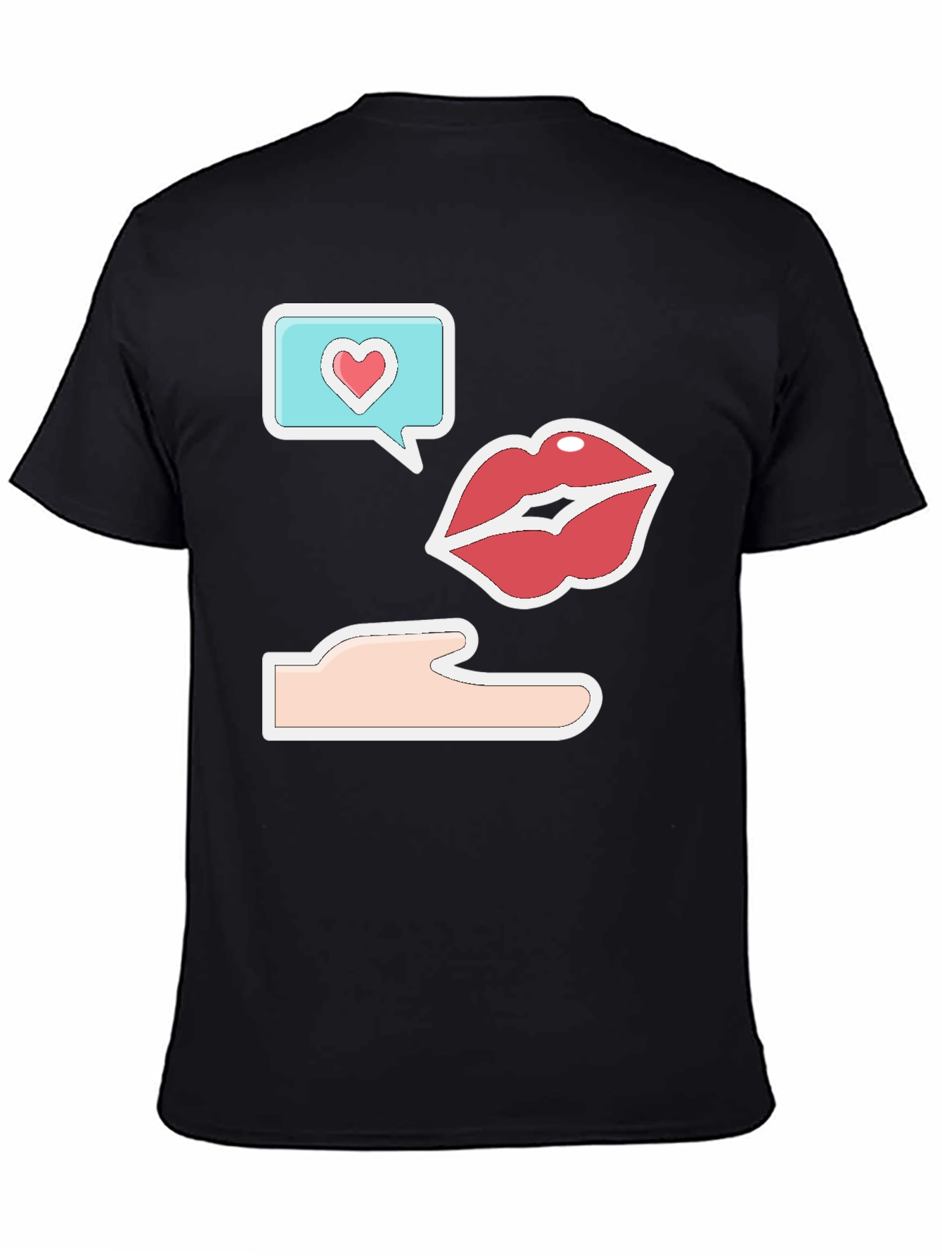 Black Flirty Emoji Graphic Tee - Black Crew Neck view 4