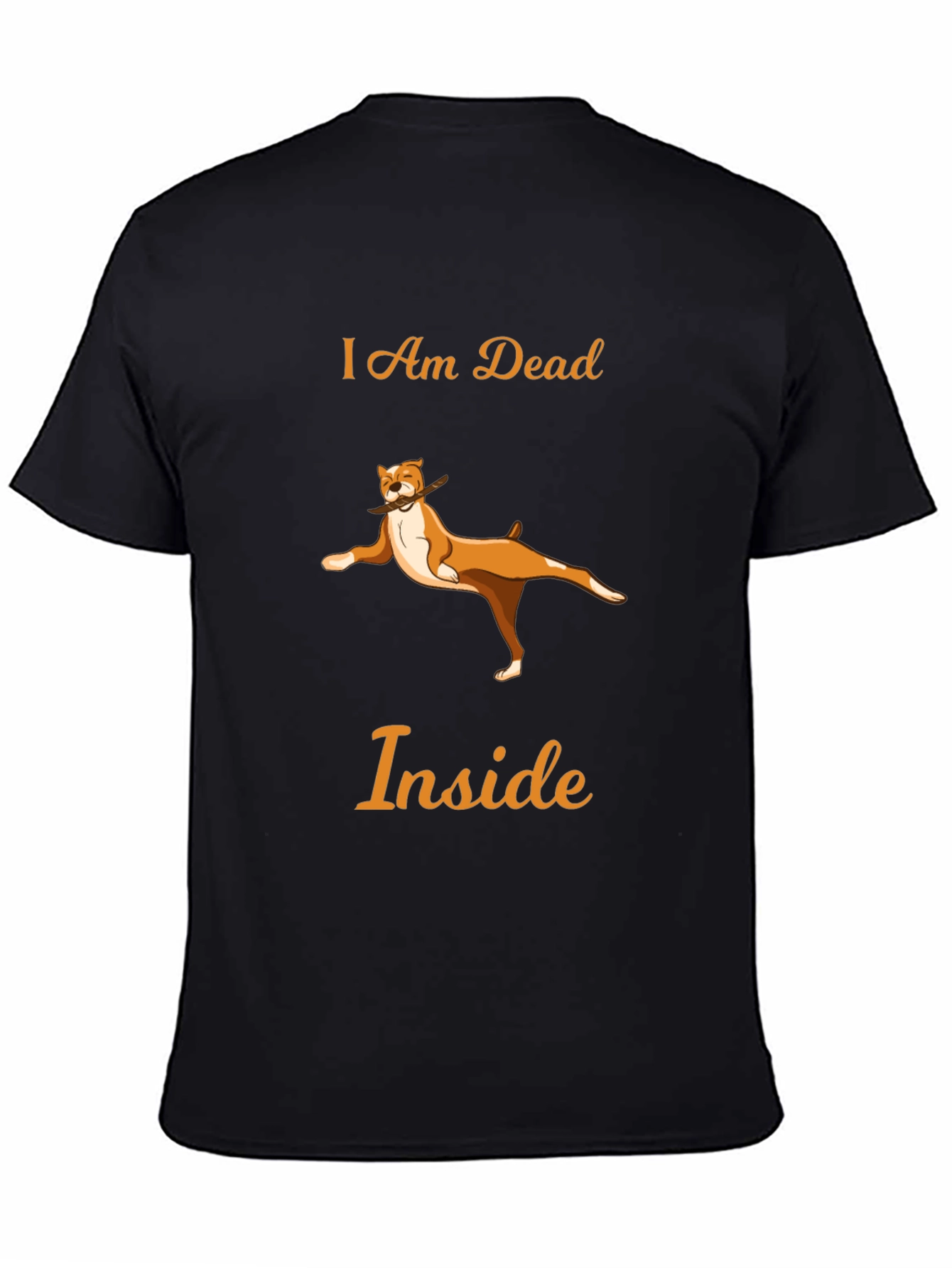 Black I Am Dead Inside Graphic Tee - Funny Dog Design view 4