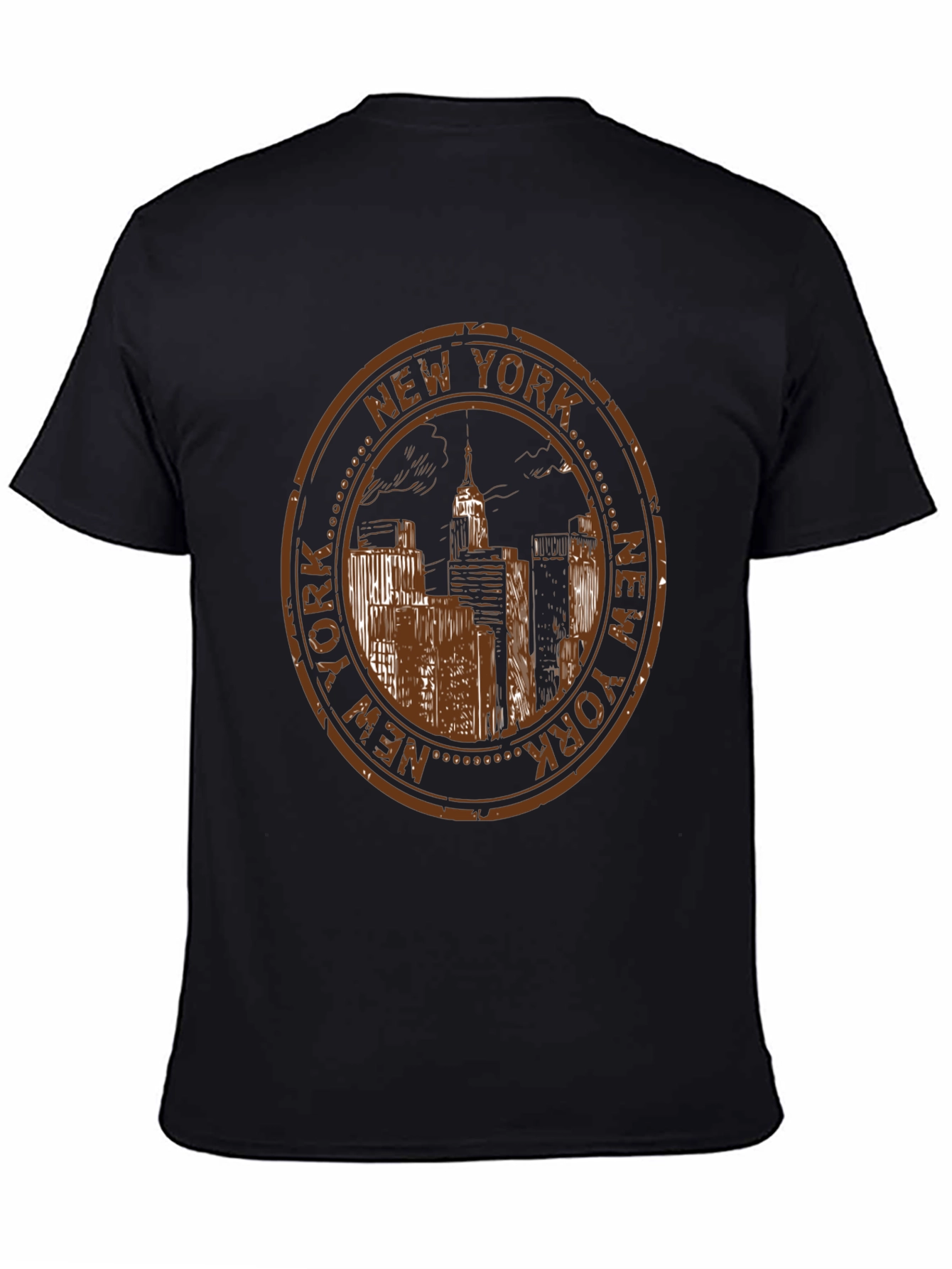 Black New York Cityscape Black T-Shirt view 4