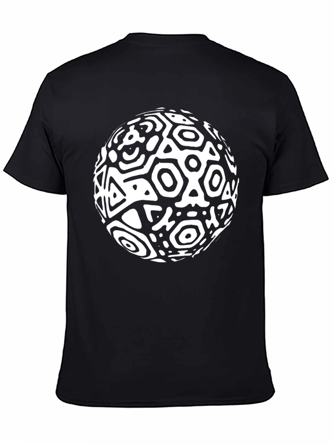 Black Abstract Sphere Graphic Black T-Shirt view 4