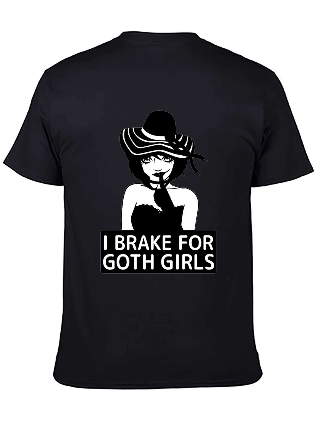 Black I Brake For Goth Girls T-Shirt - Black view 4