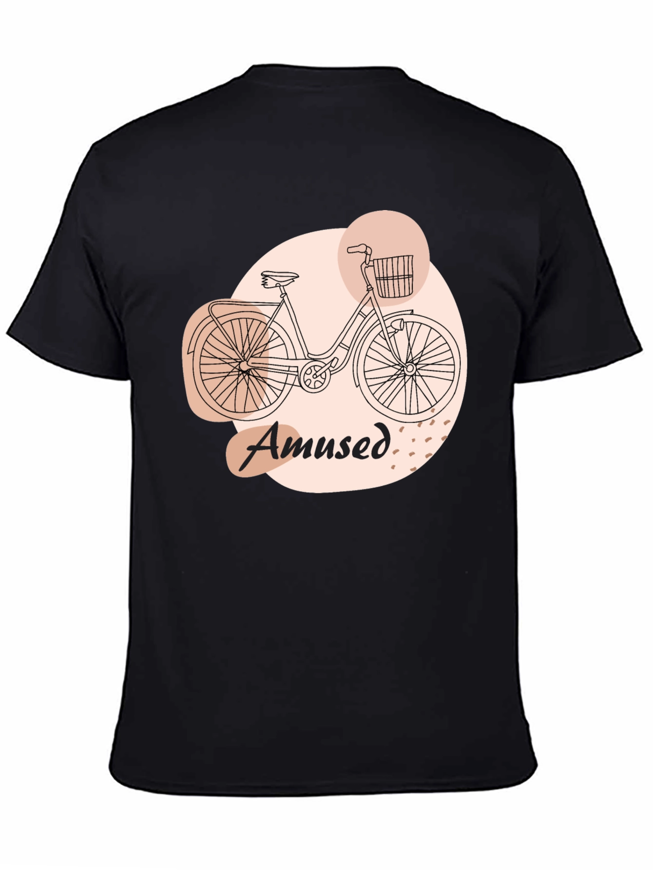 Black Amused Bicycle Graphic Tee - Comfortable Casual Wear view 4