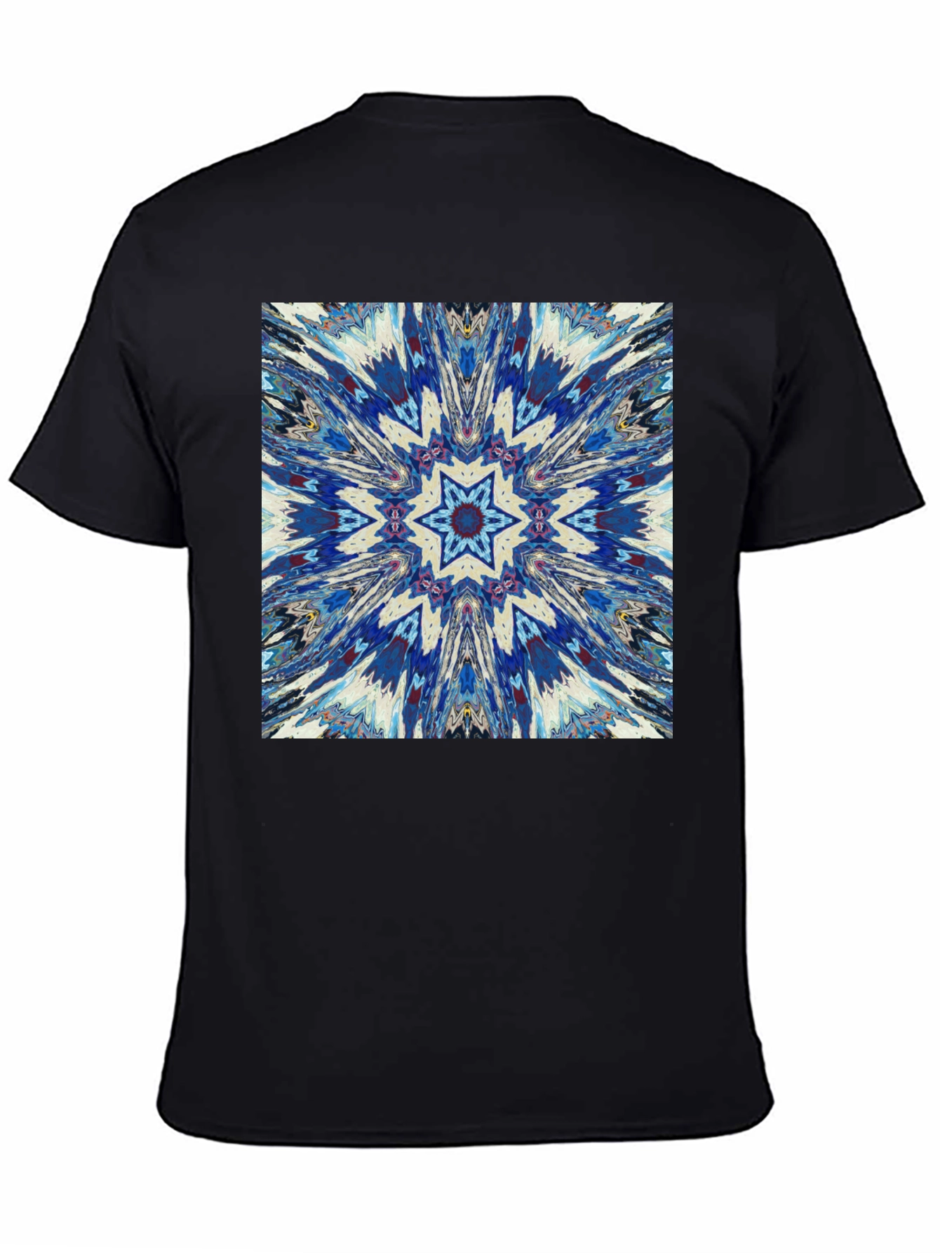 Black Kaleidoscope Starburst Graphic Tee - Unisex view 4