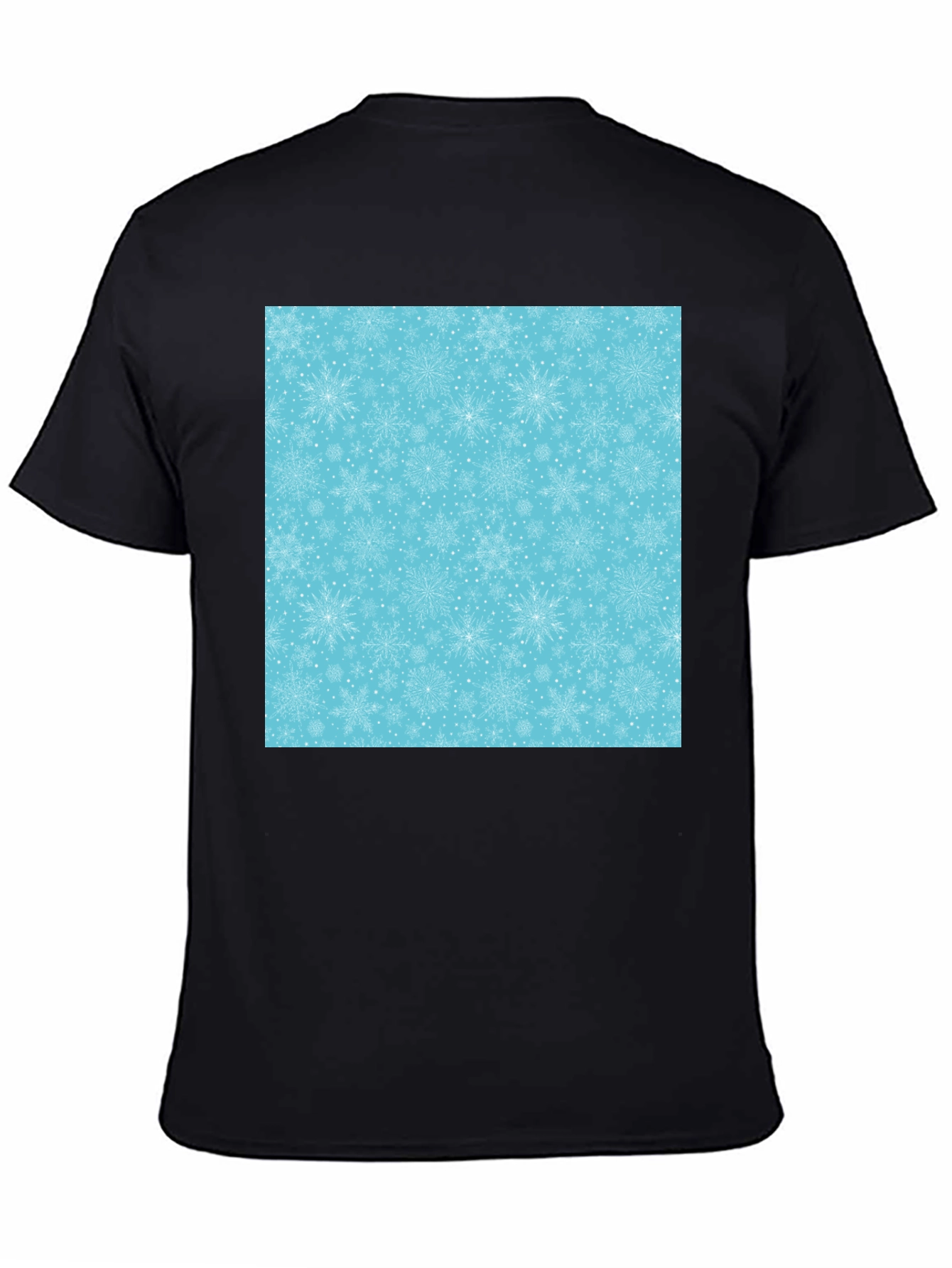 Black Snowflake Pattern Black Tee view 4