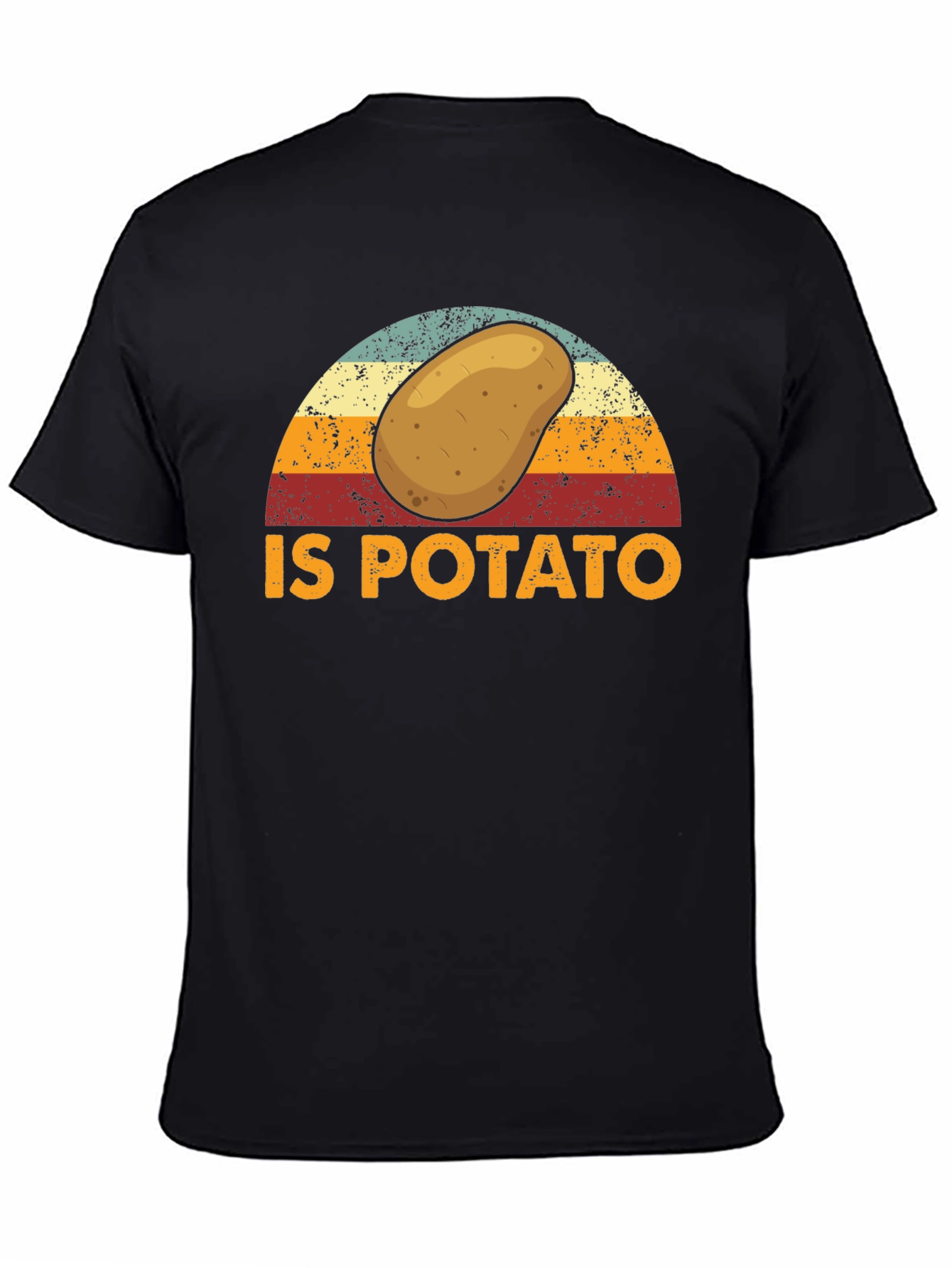 Black Retro Potato Graphic T-Shirt - Funny Foodie Tee view 4