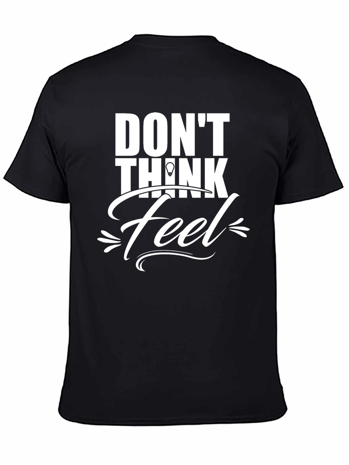 Black Don't Think, Feel Graphic Tee - Mens Black T-Shirt view 4