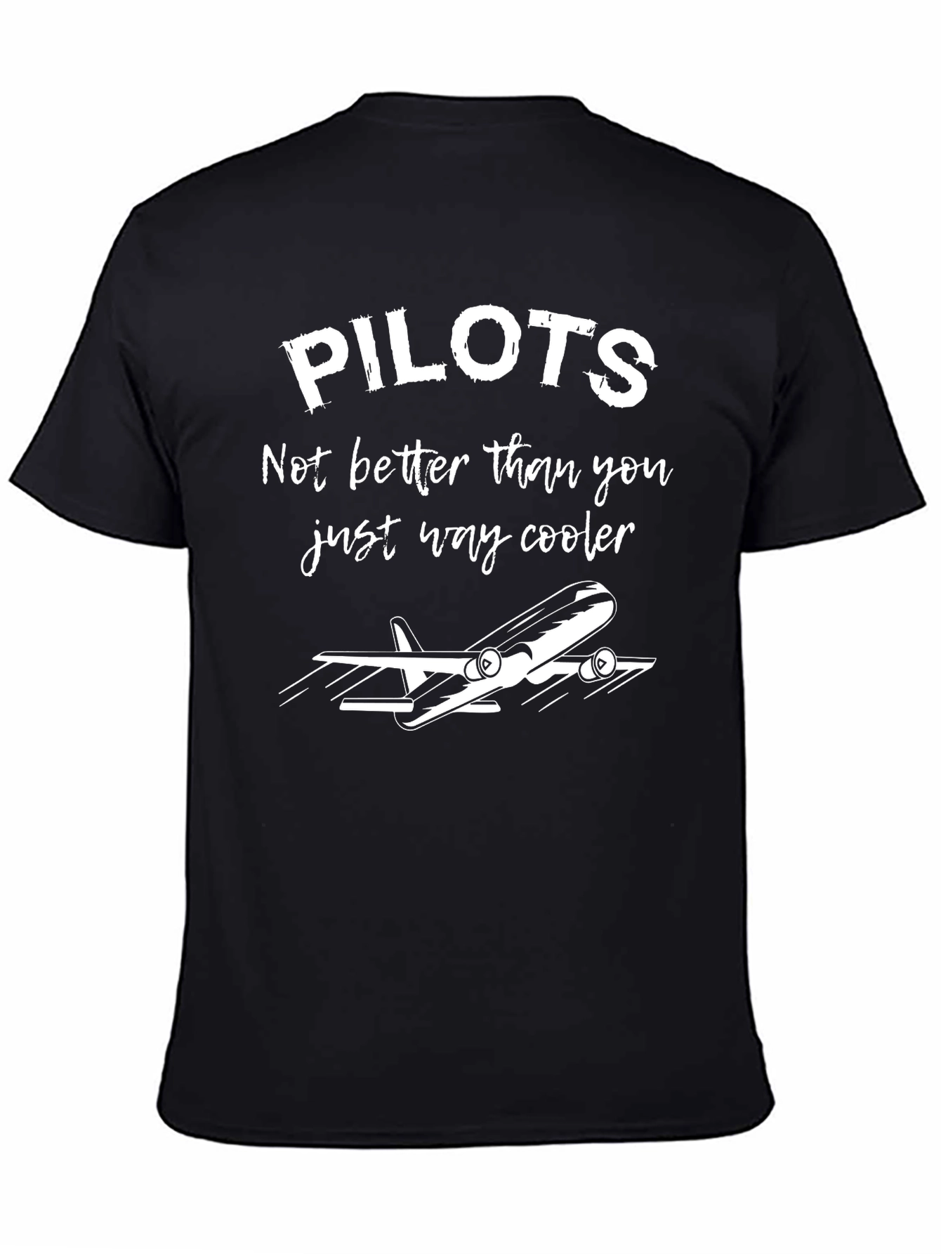 Black Cool Pilots Graphic T-Shirt - Aviation Humor Tee view 4
