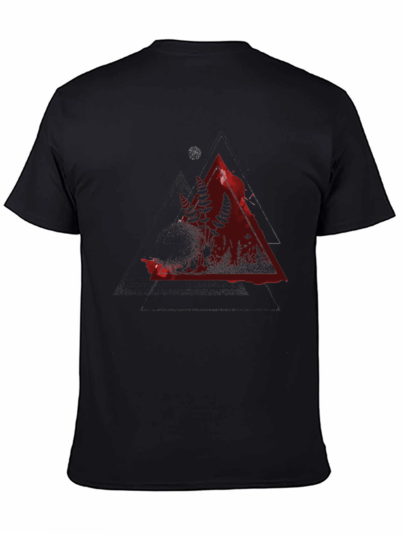 Black Crimson Forest Triangle Graphic Black Tee view 4