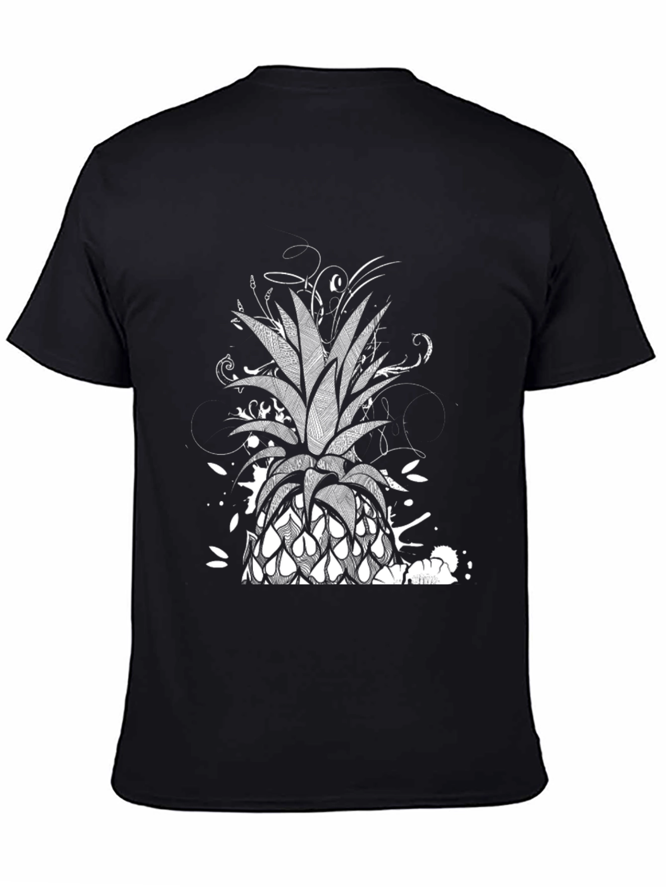 Black Pineapple Graphic Black T-Shirt view 4