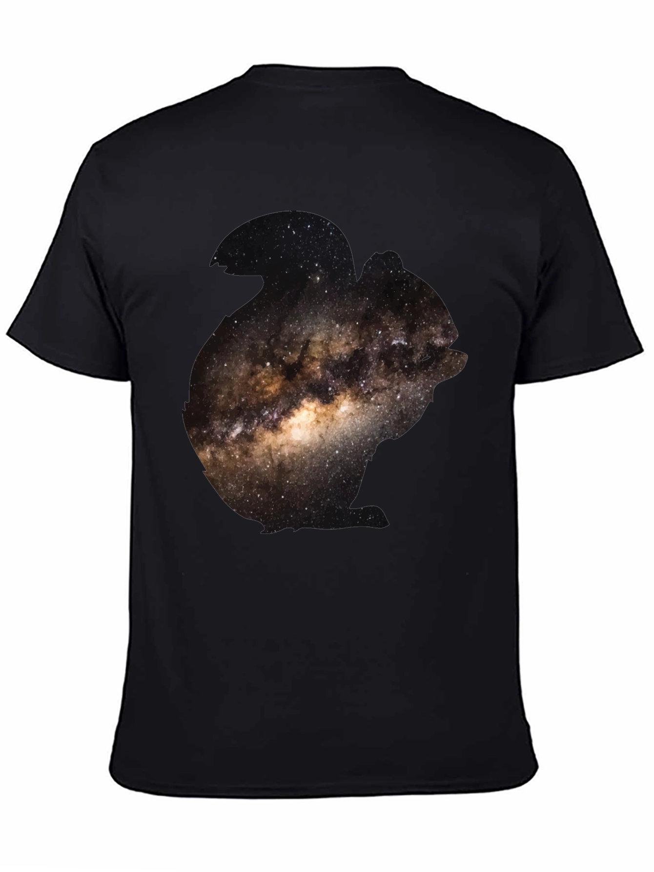 Black Galaxy Print Black T-Shirt for Men view 4