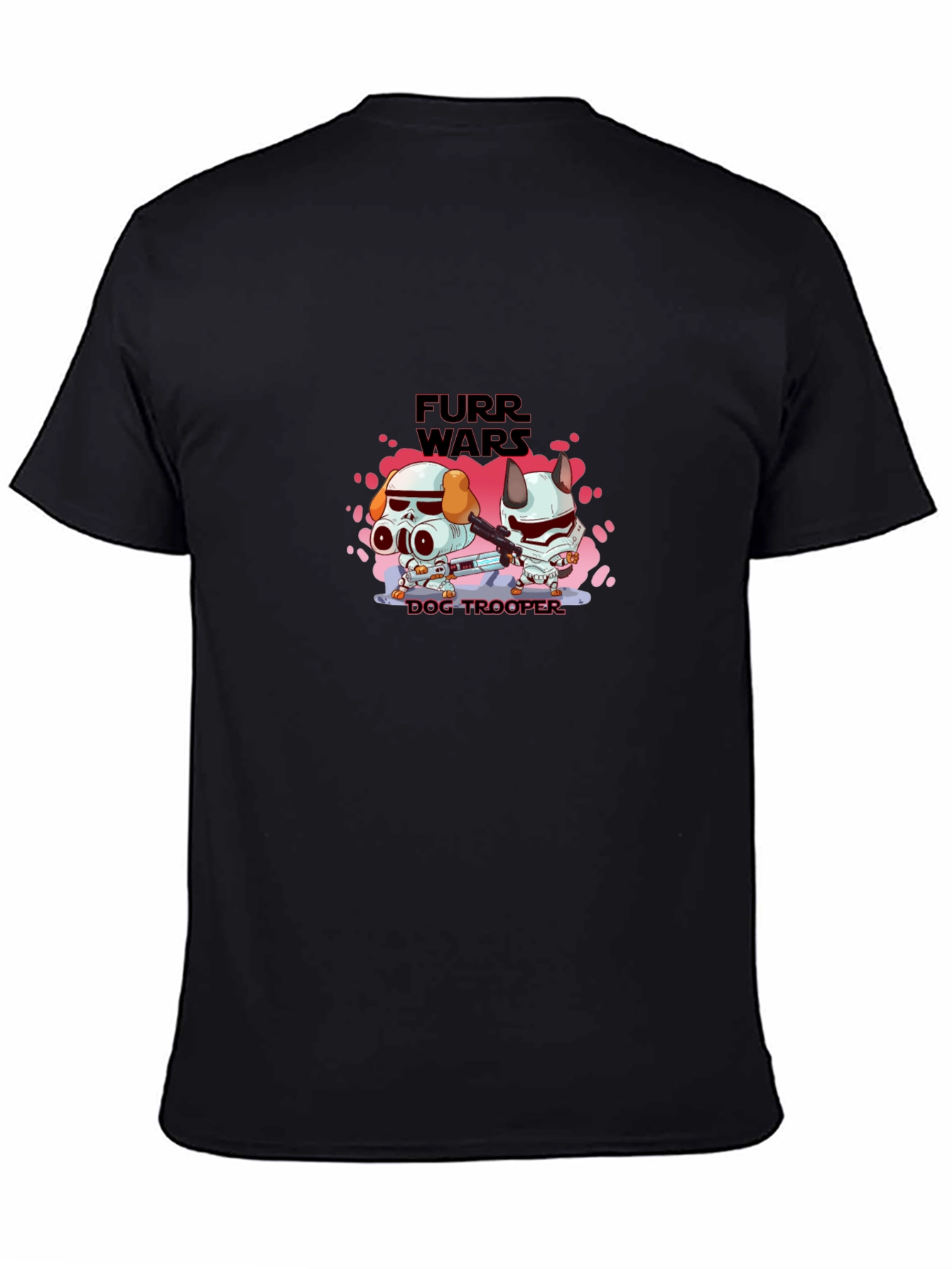 Black Furr Wars Dog Trooper Graphic T-Shirt view 4