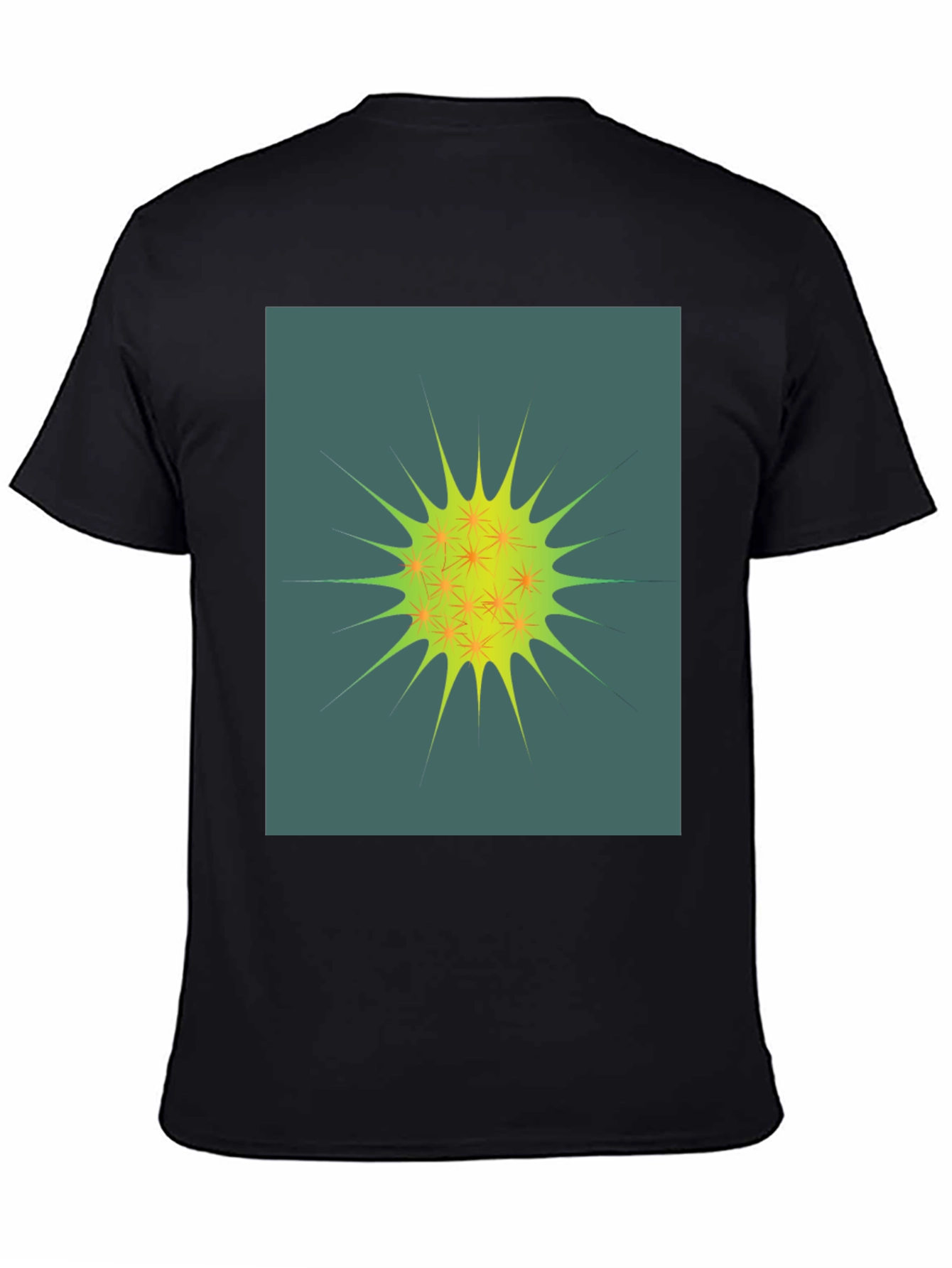 Black Abstract Spiky Graphic Tee - Unisex Black T-Shirt view 4