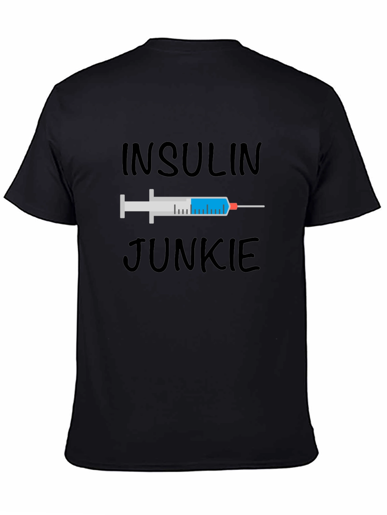 Black Insulin Junkie Graphic Tee - Black view 4