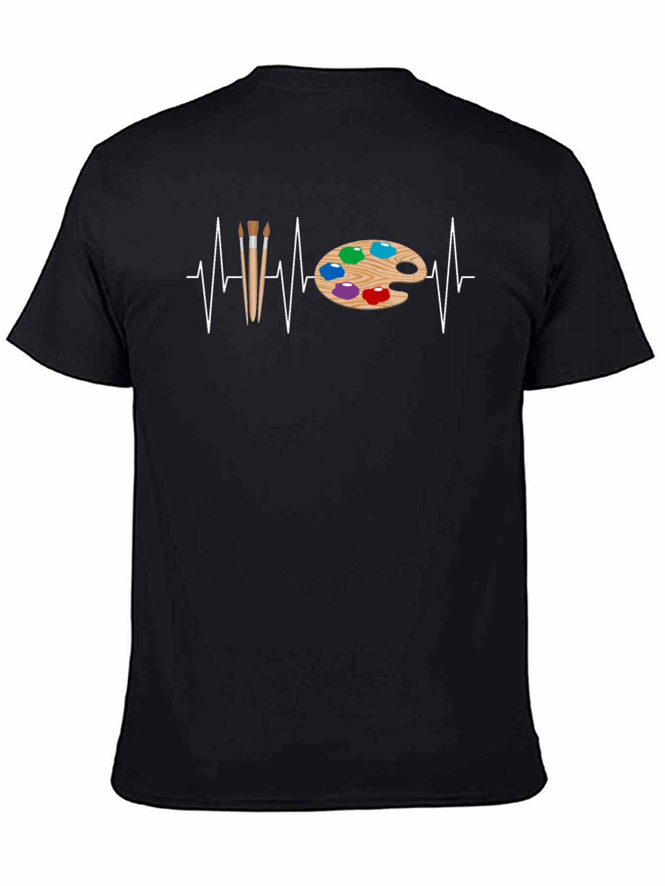 Artist Heartbeat T-Shirt - Painting Palette & Brush Design - 4