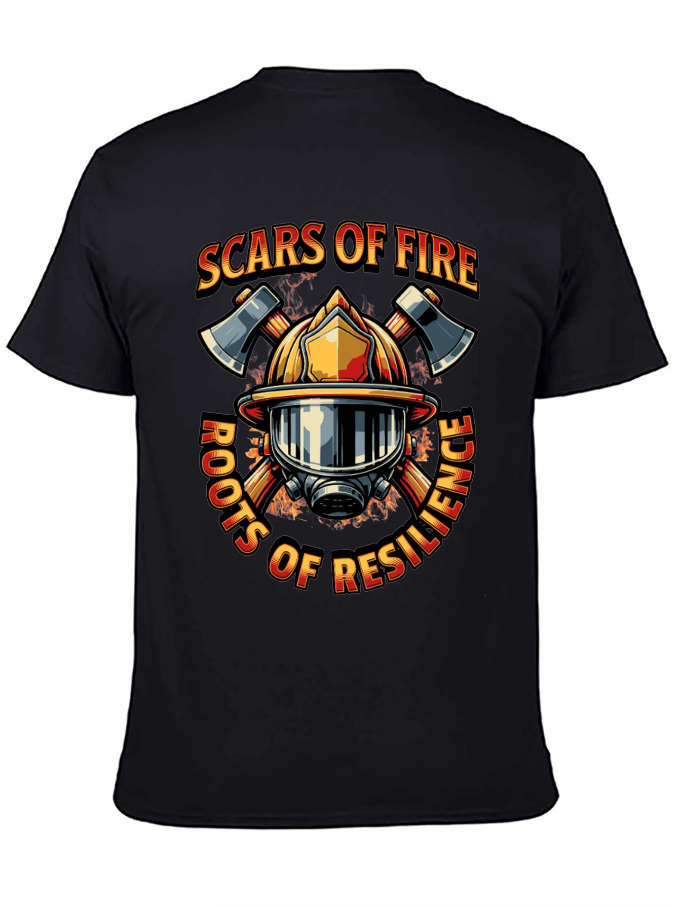 Black Firefighter Resilience Graphic Tee view 4