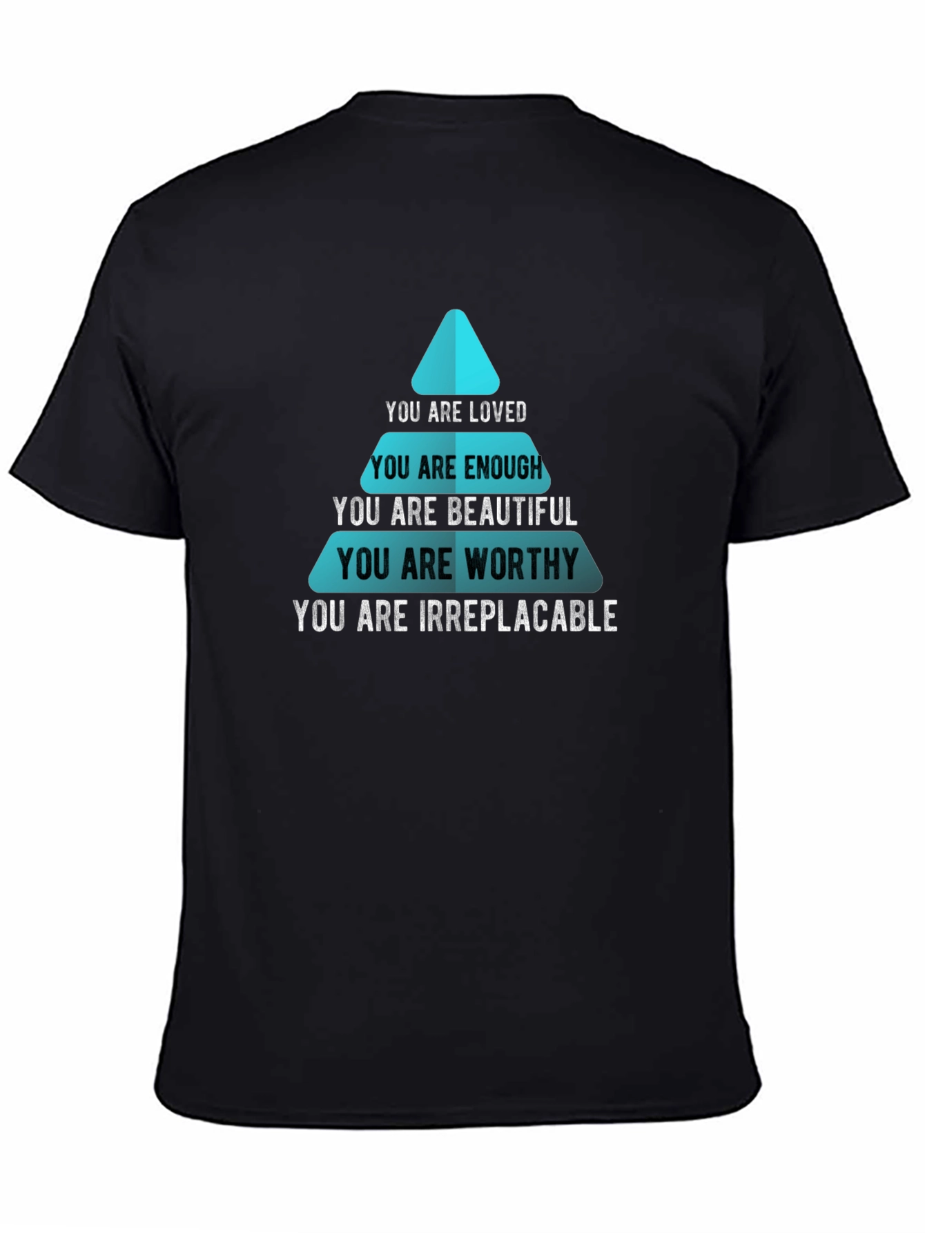 Black Motivational T-Shirt - You Are Loved, Enough, Worthy, Beautiful view 4