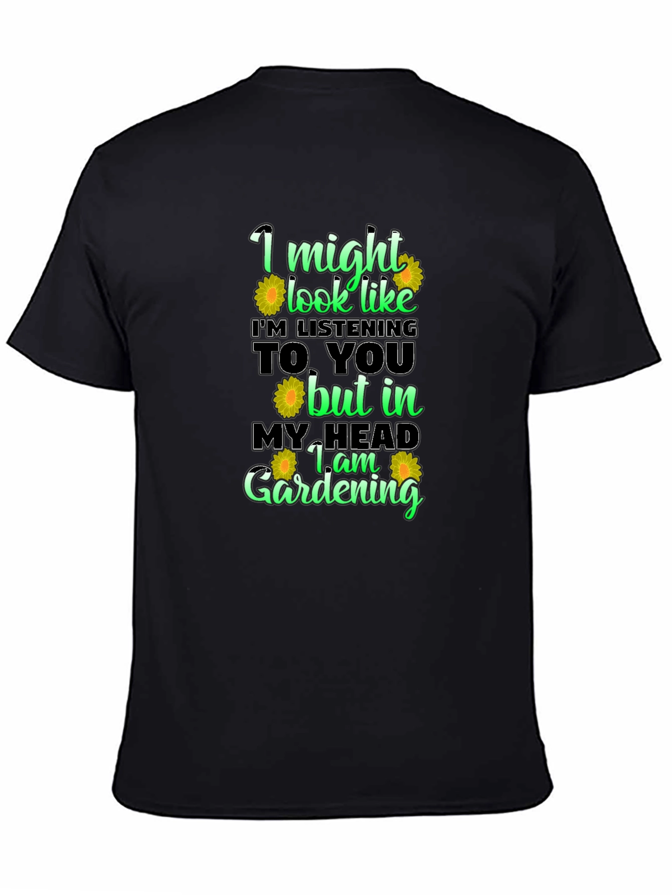 Black Gardening Mind T-Shirt Funny Gardener Tee view 4