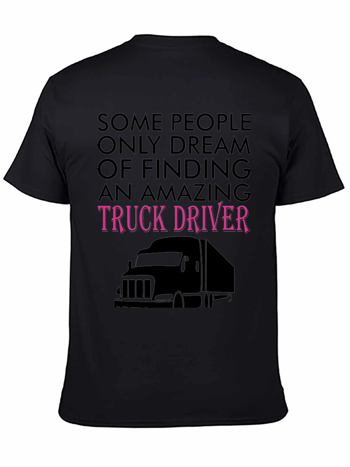 Black Amazing Truck Driver Tee - Black Novelty T-Shirt view 4
