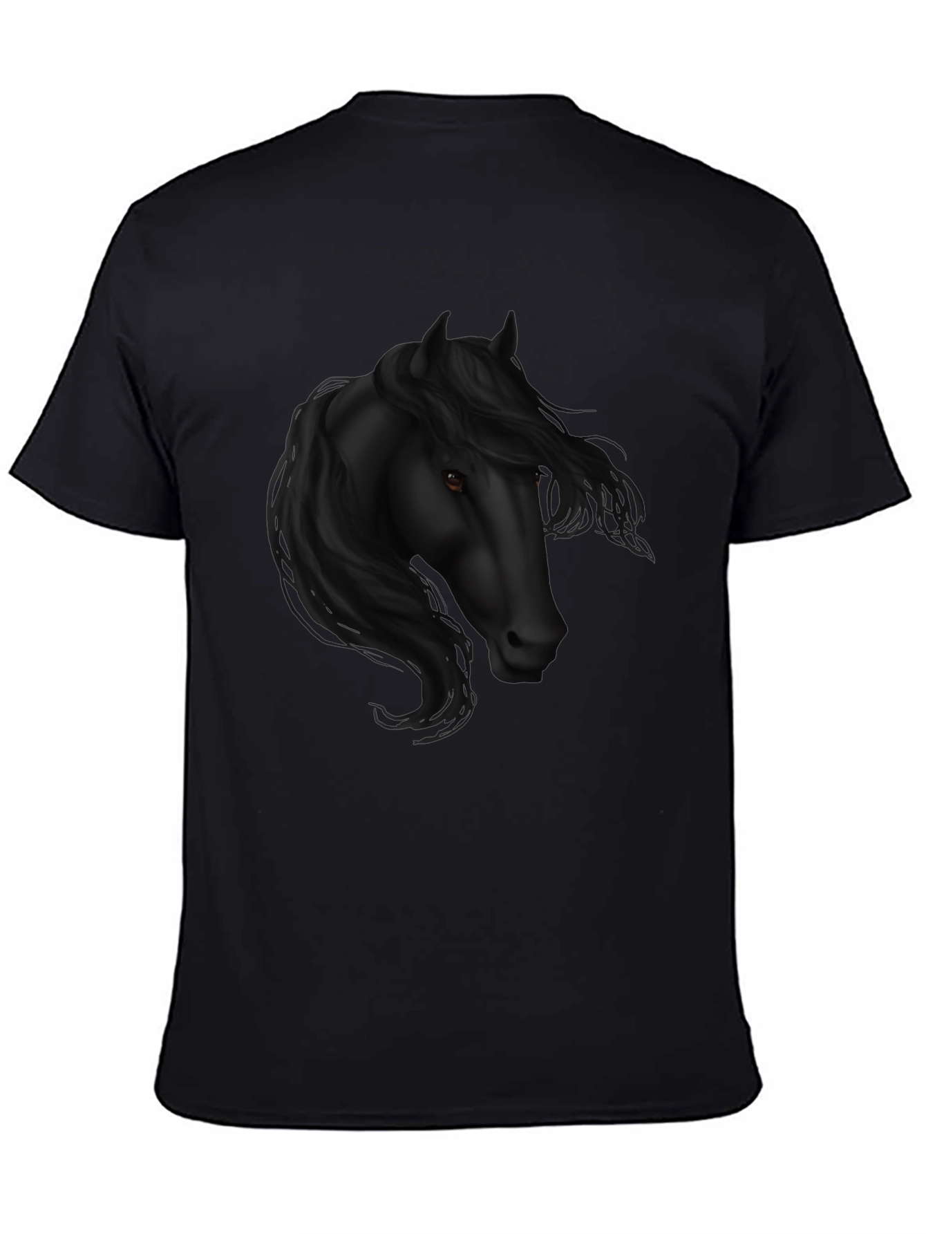 Black Black Horse Graphic Tee - Stylish Men's Casual Wear view 4