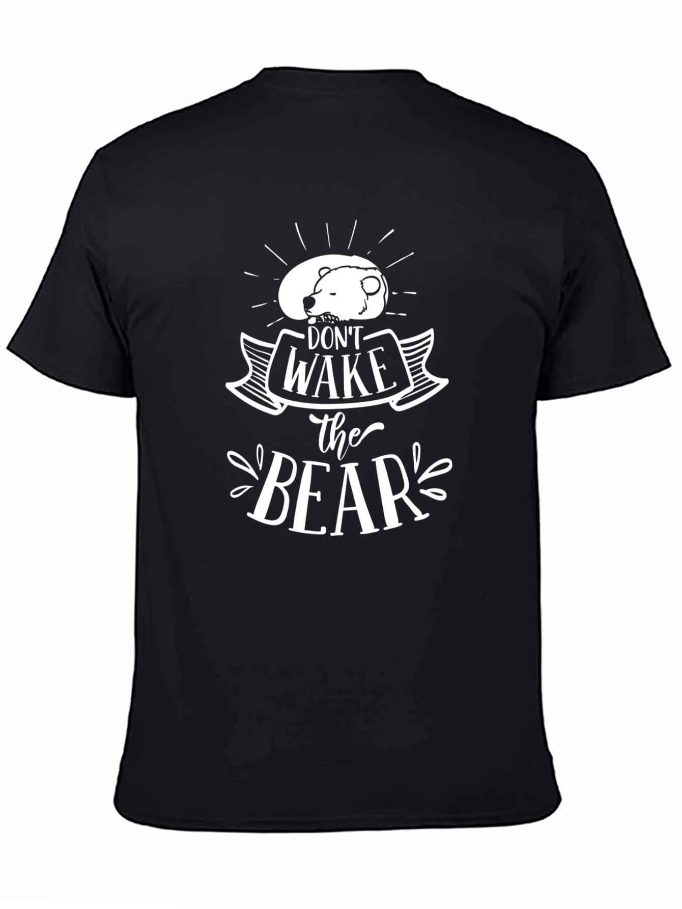 Black Don't Wake the Bear Graphic T-Shirt - Black view 4