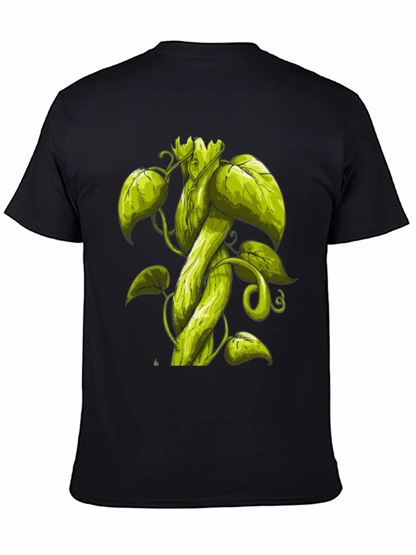 Black Beanstalk Graphic T-Shirt - Black Cotton Tee view 4