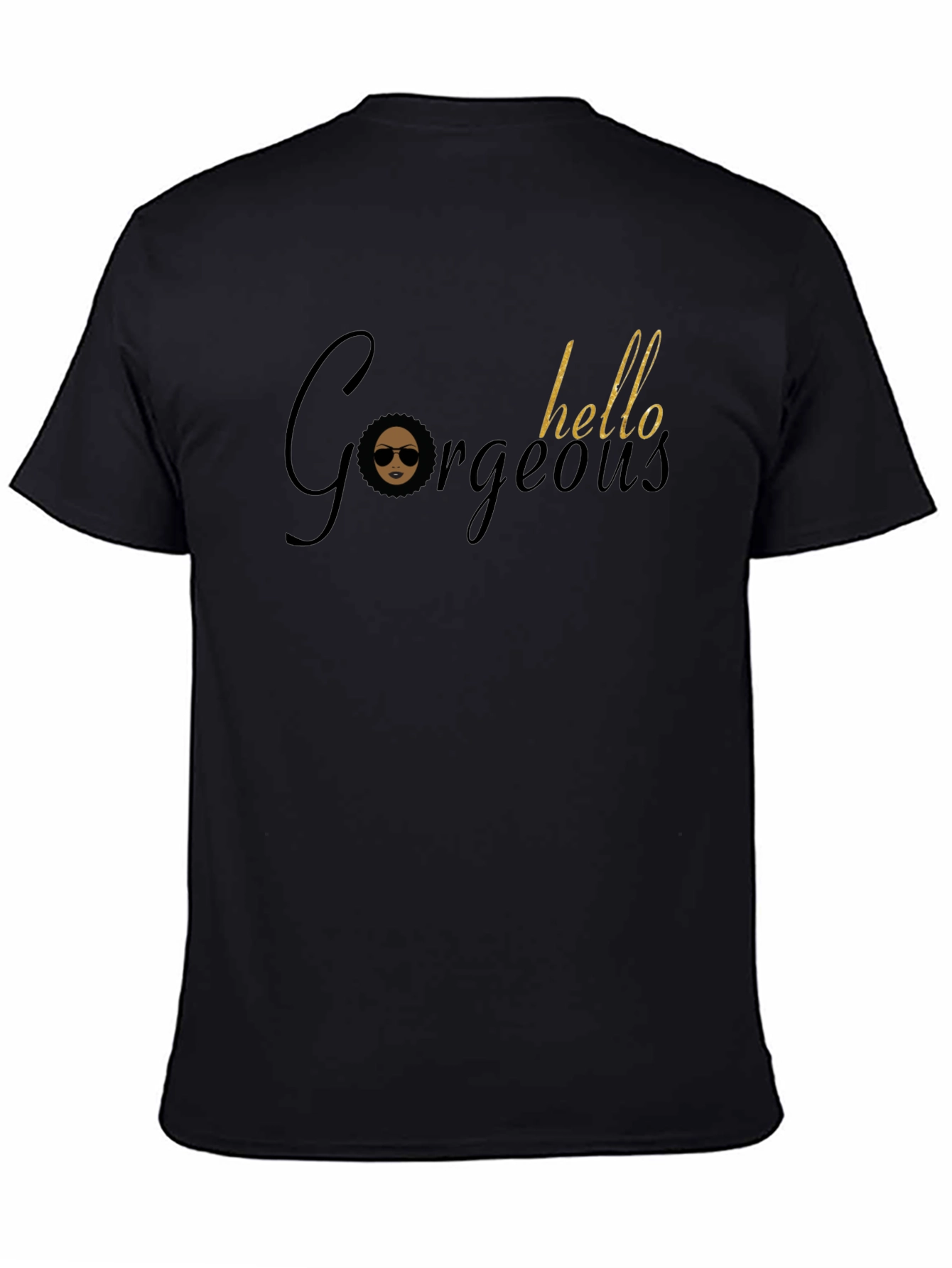 Black Gorgeous Hello Tee - Stylish Graphic T-Shirt view 4